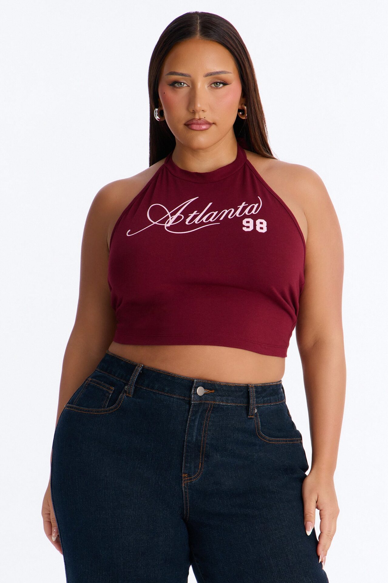 Atlanta Halter Top - Burgundy