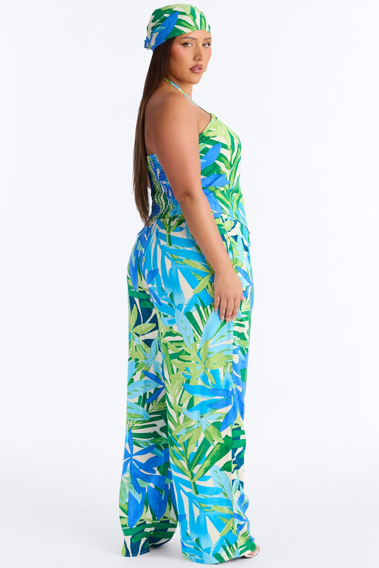 Cali Floral 3 Piece Pant Set - Blue/combo