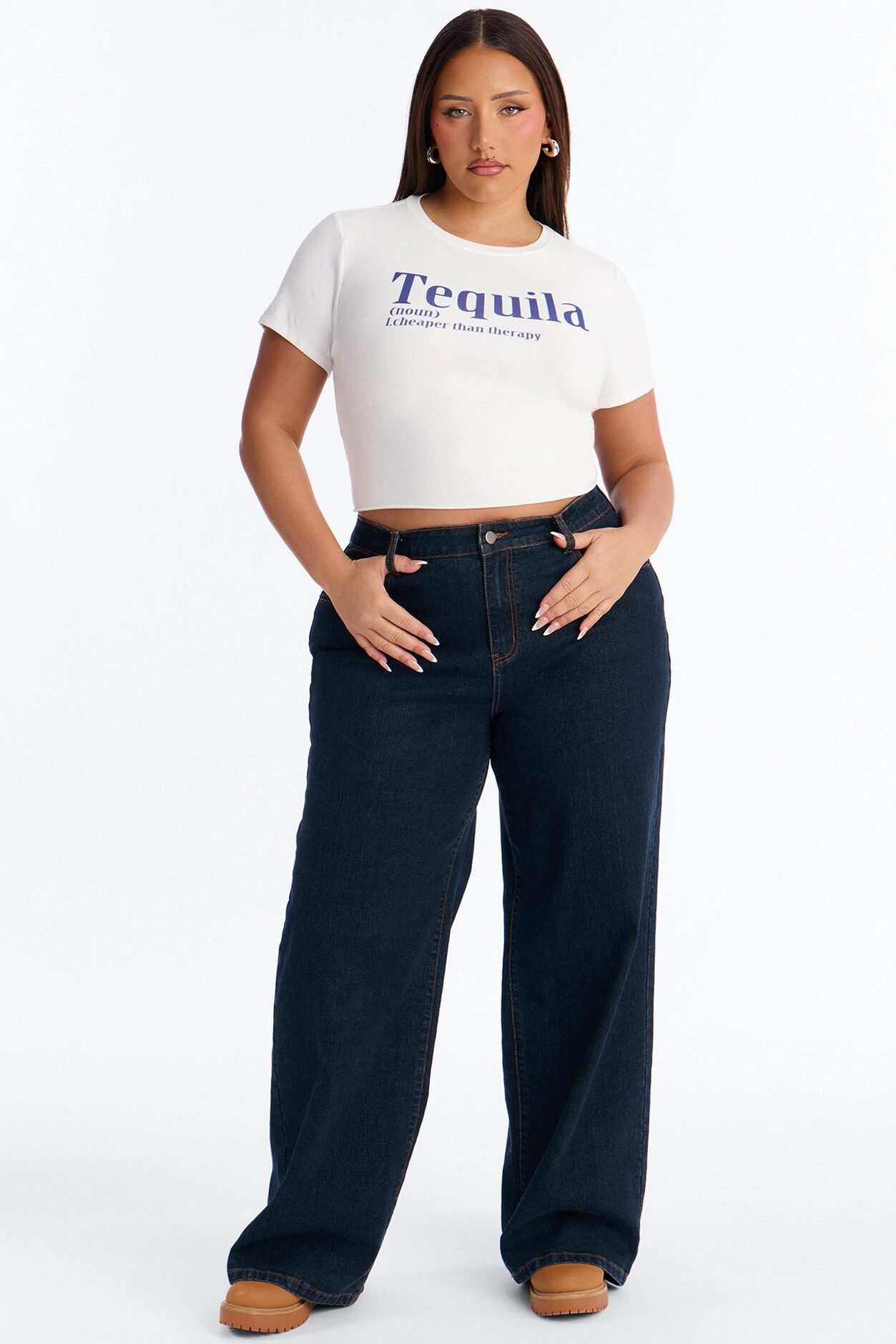Tequila Therapy Baby Tee - White