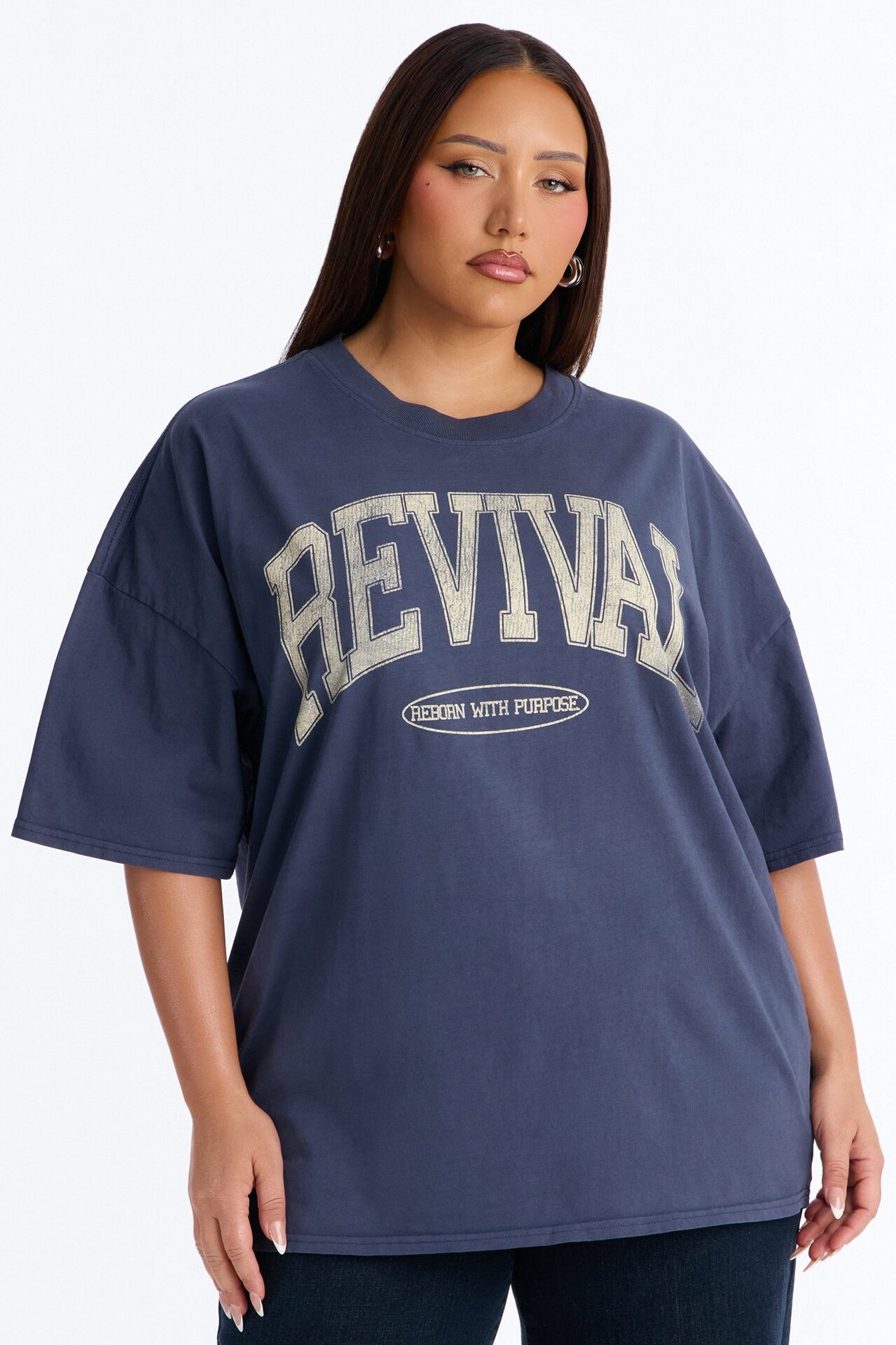 Revival Washed Crew T-Shirt - Navy