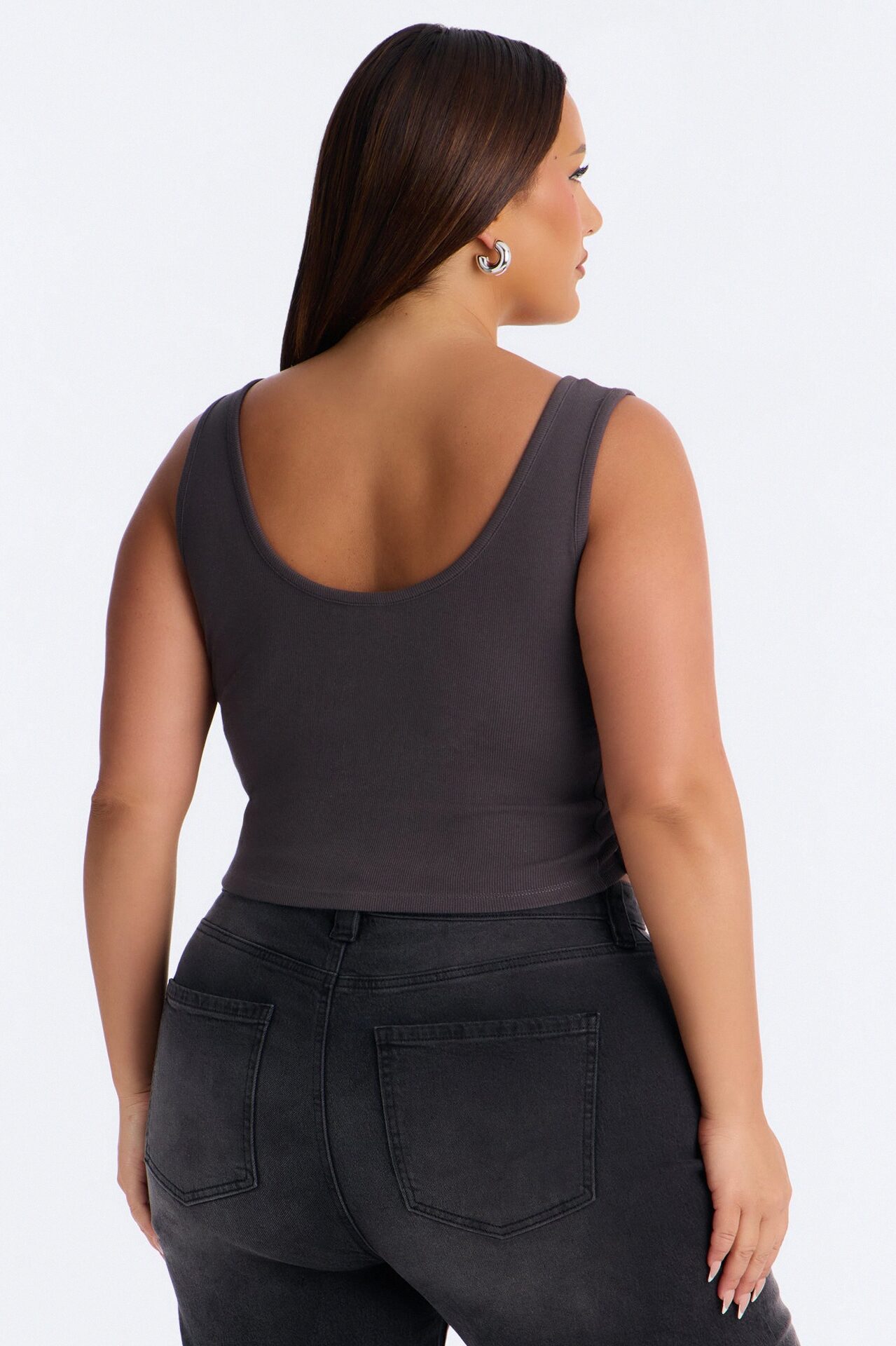 Spread Your Wings Notch Neck Side Tie Tank - Black Wash