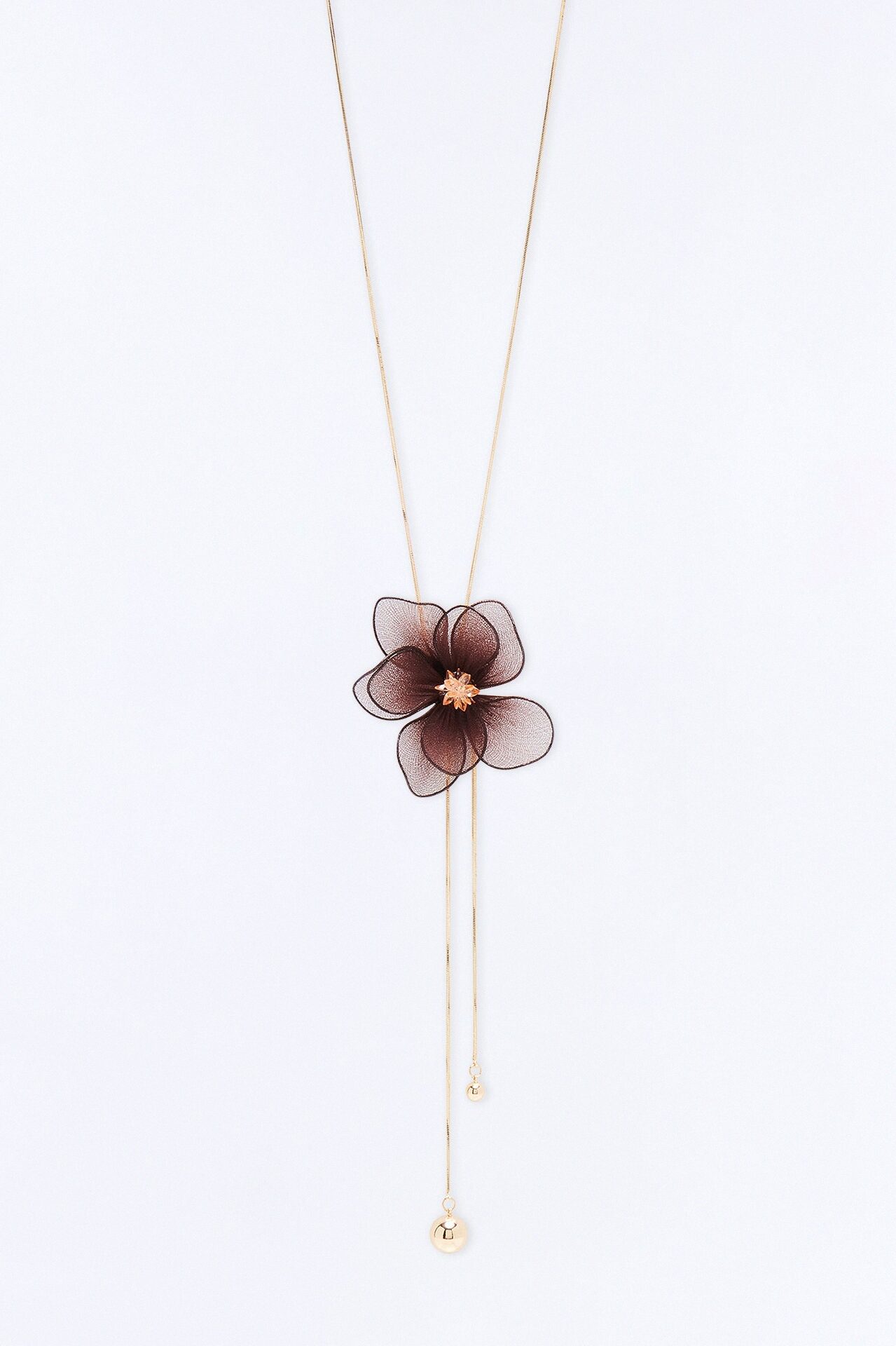 Warm Grace Lariat Necklace - Brown/combo
