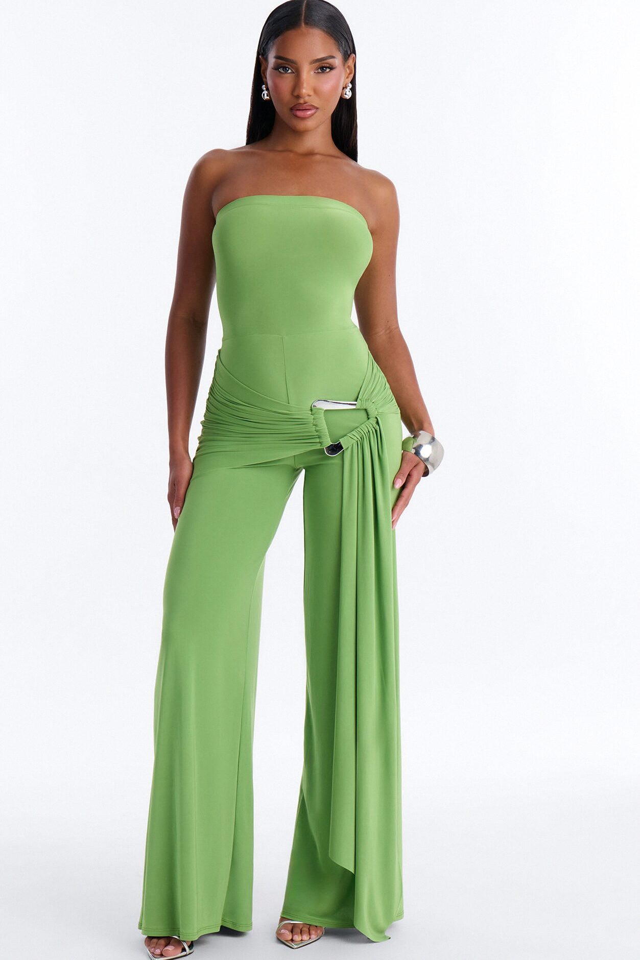 Heat Check Wide Leg Jumpsuit - Green
