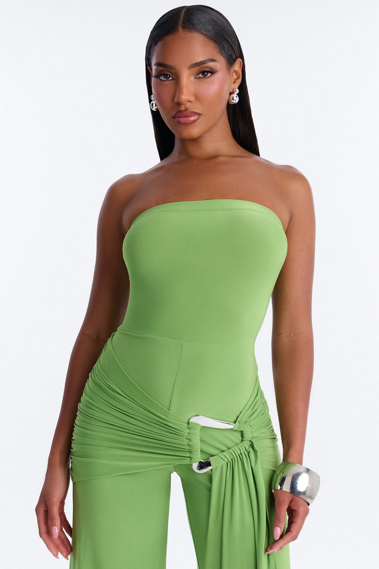 Heat Check Wide Leg Jumpsuit - Green