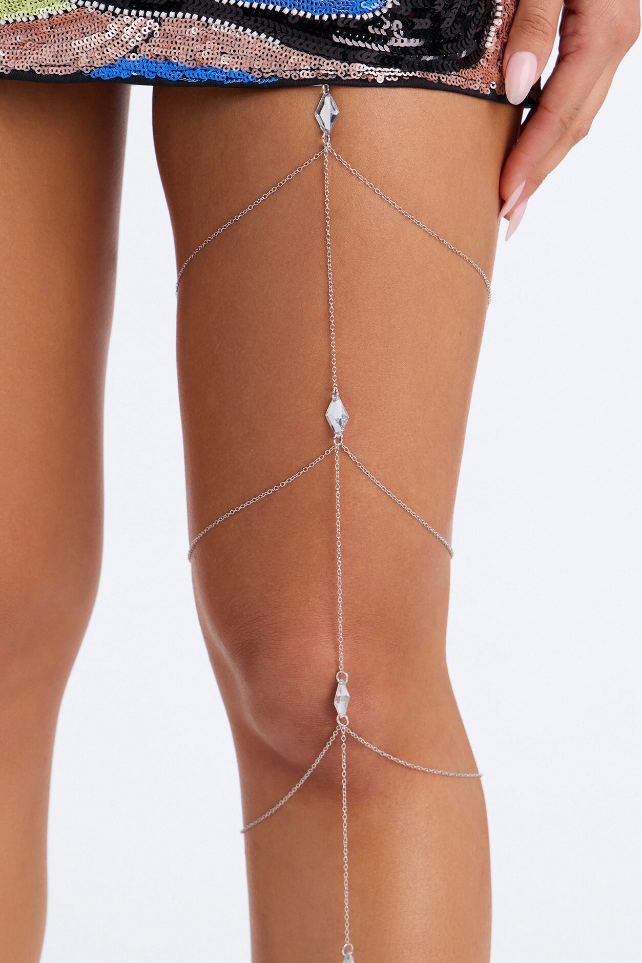 Icon In The Dust Thigh Chain - Silver