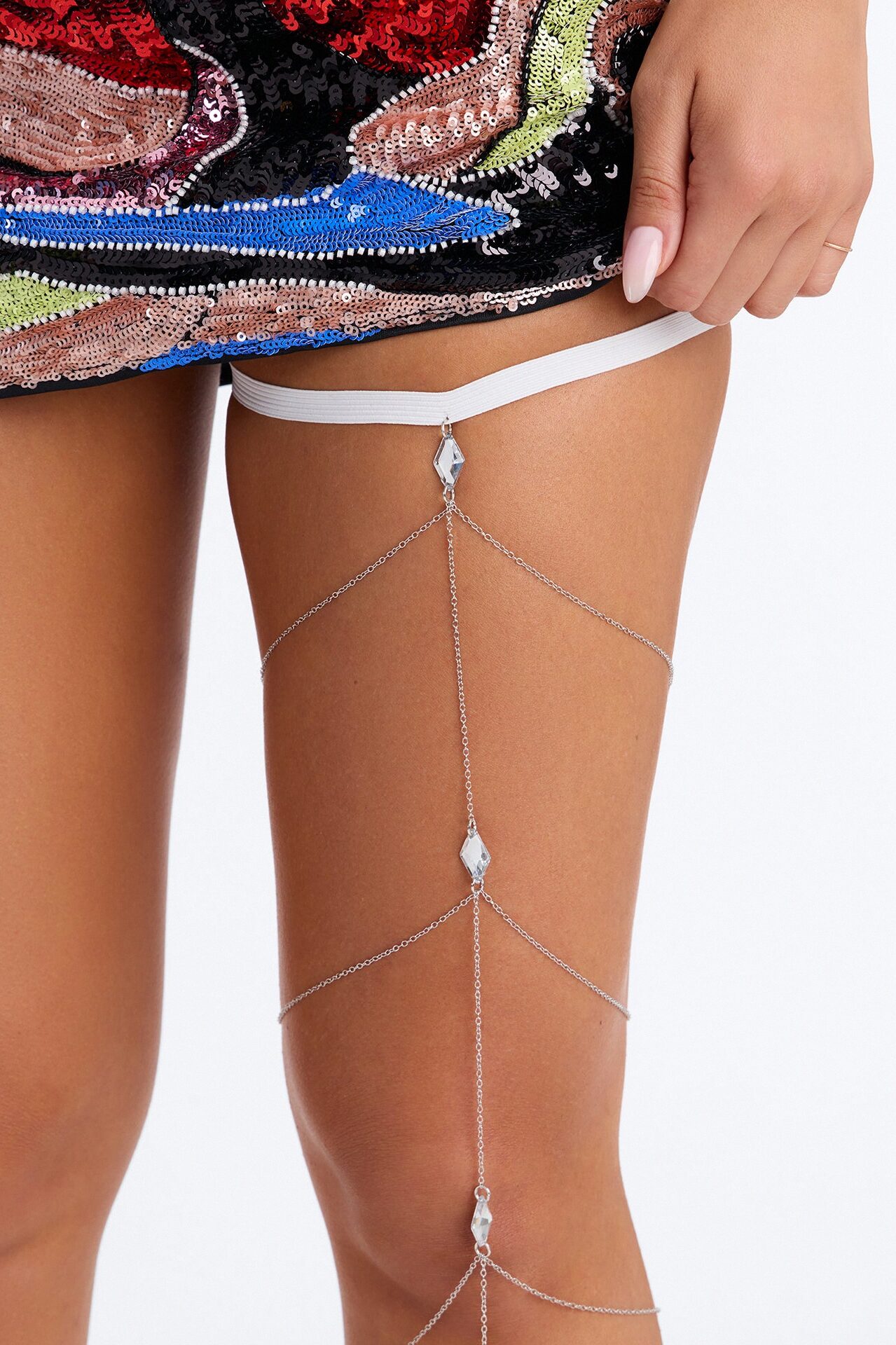 Icon In The Dust Thigh Chain - Silver