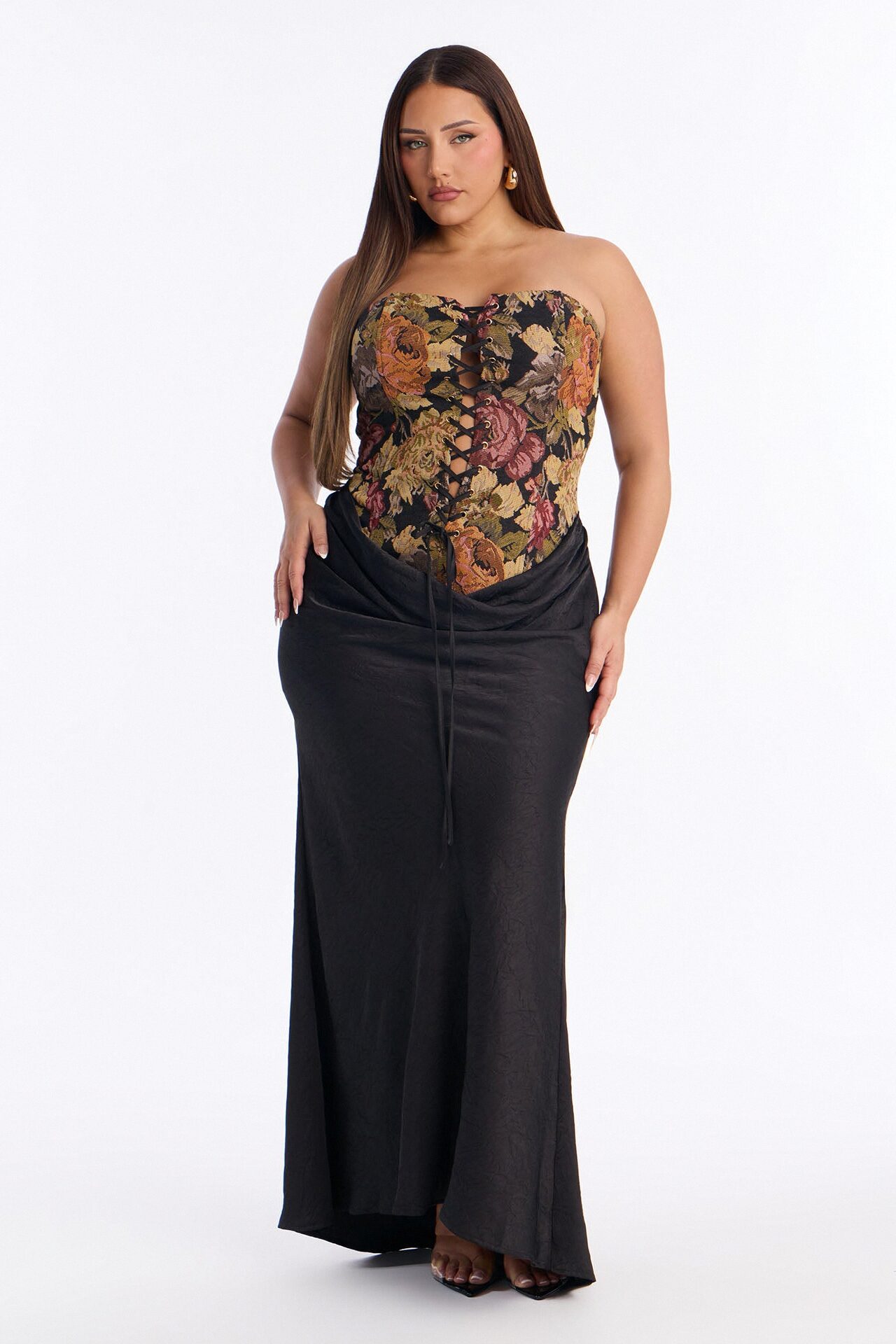 Paige Floral Jacquard Maxi Dress - Black/combo