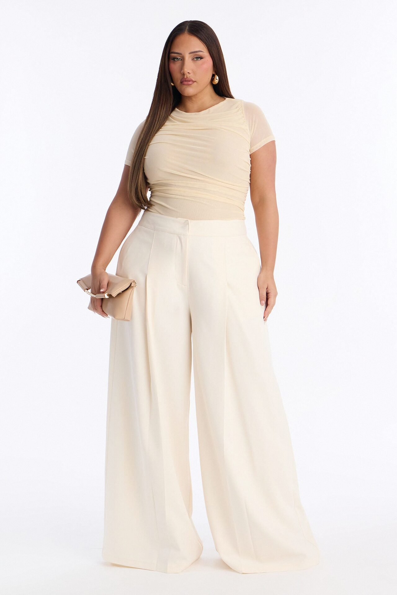 Emma Ruched Mesh Short Sleeve Bodysuit - Butter Yellow