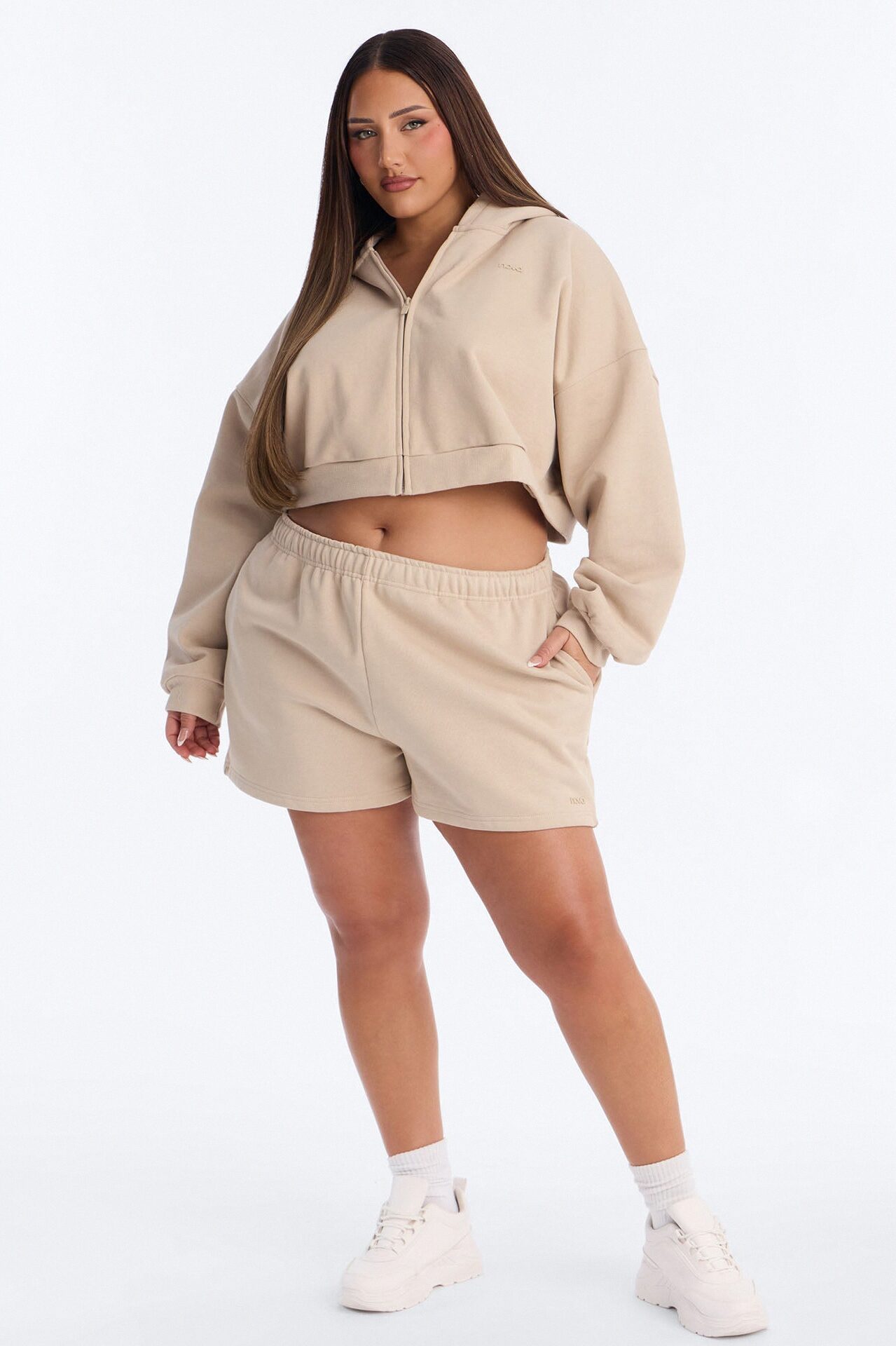Libby Fleece Sweat Short - Taupe