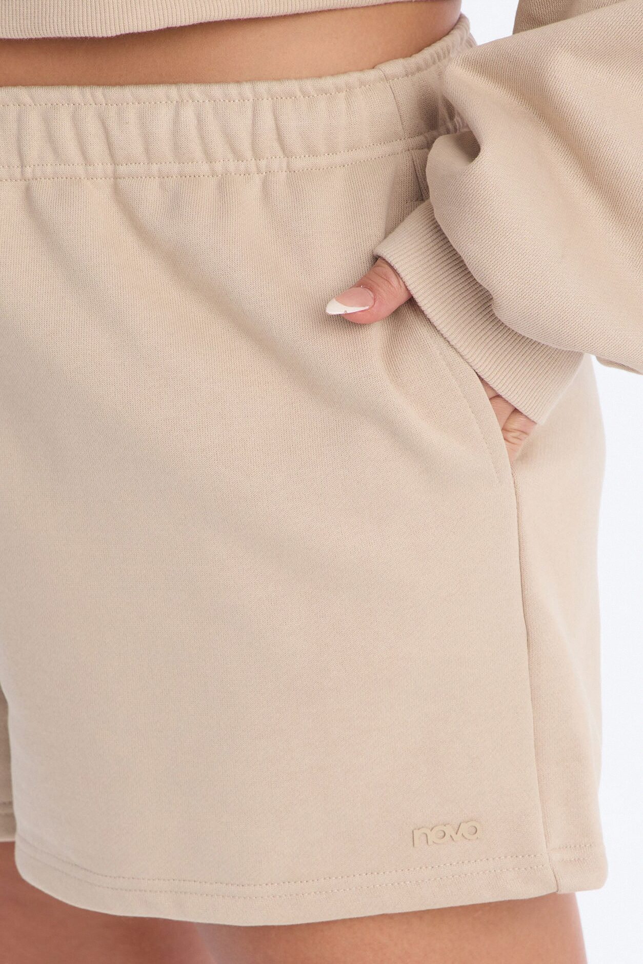 Libby Fleece Sweat Short - Taupe