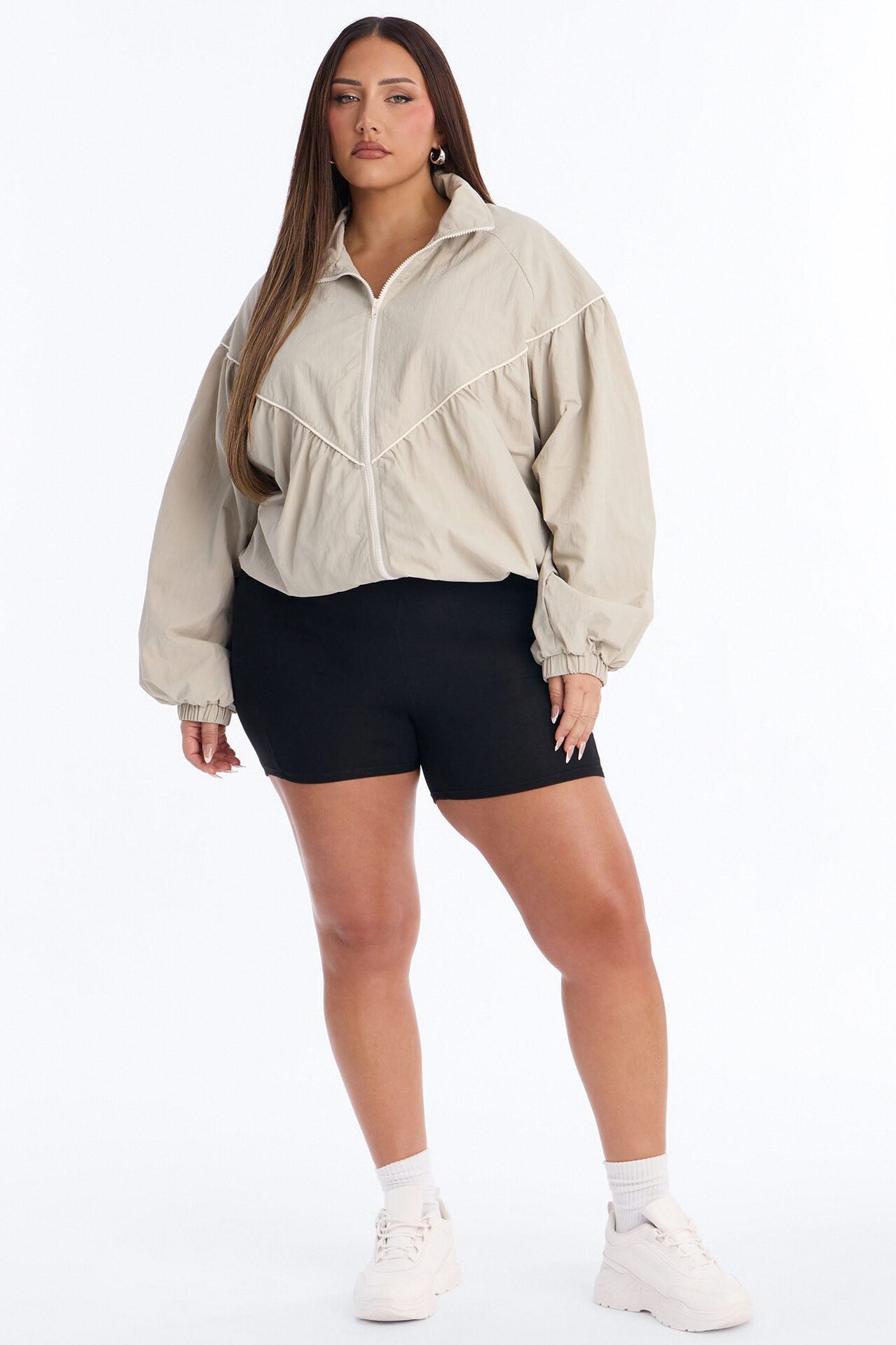 Daybreak Flow Funnel Neck Windbreaker Jacket - Sage
