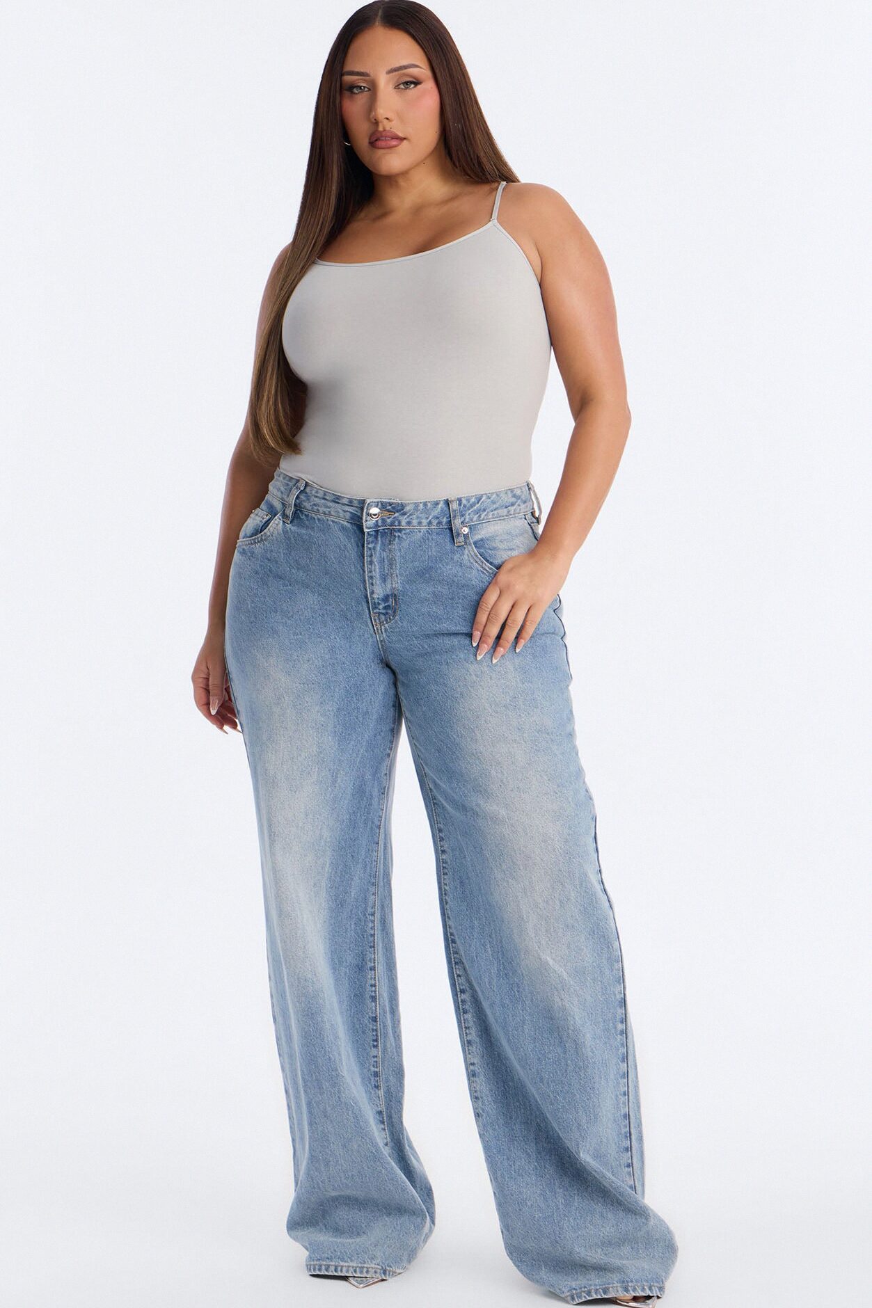 Sara Cami Top - Light Grey