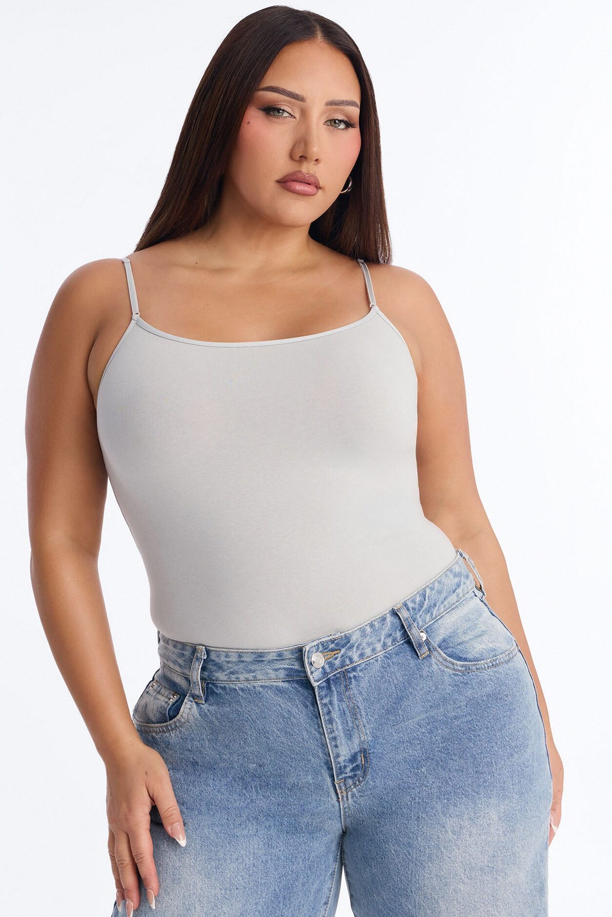 Sara Cami Top - Light Grey
