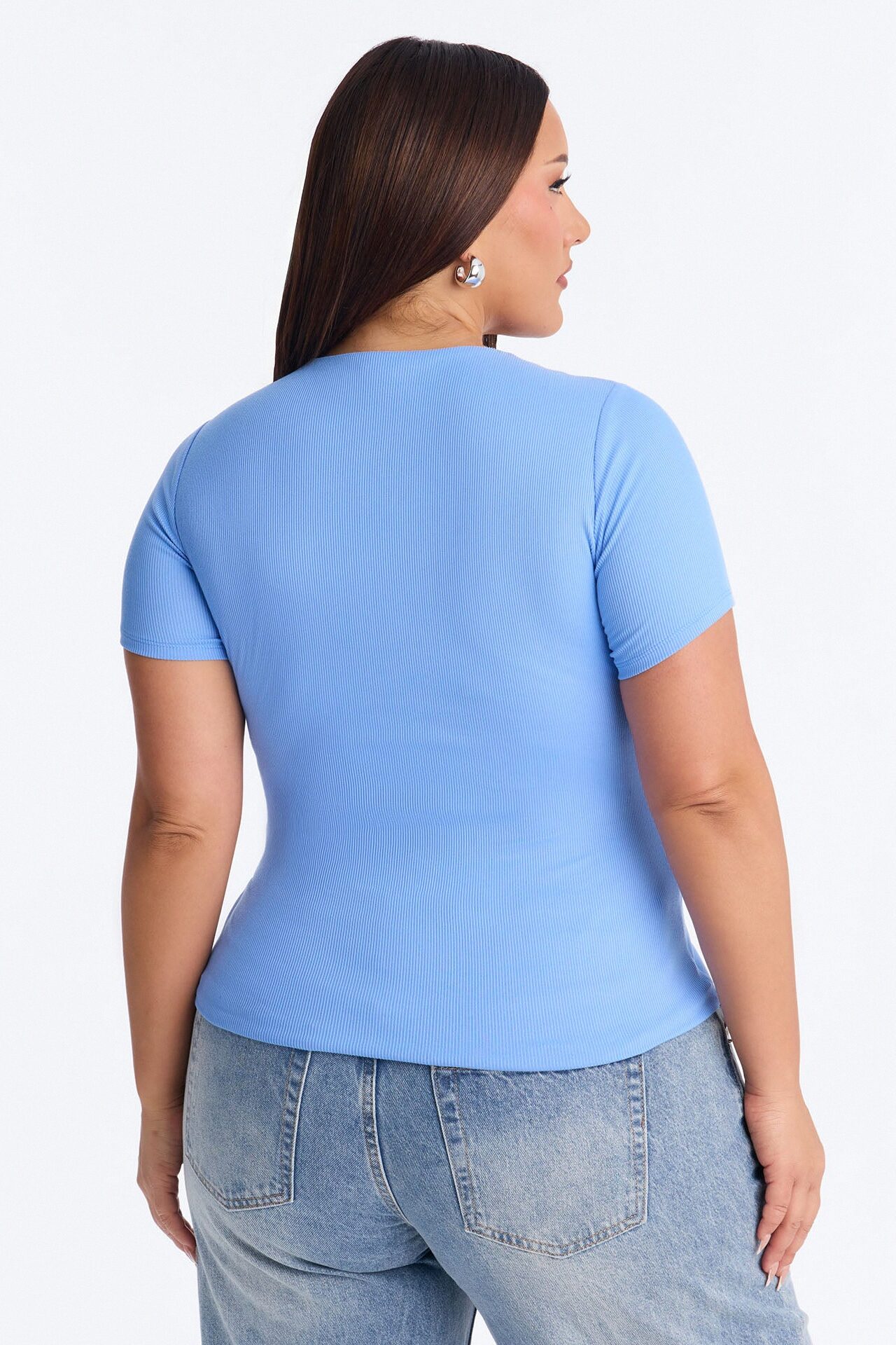Chloe Crew Neck Short Sleeve Tee - Periwinkle