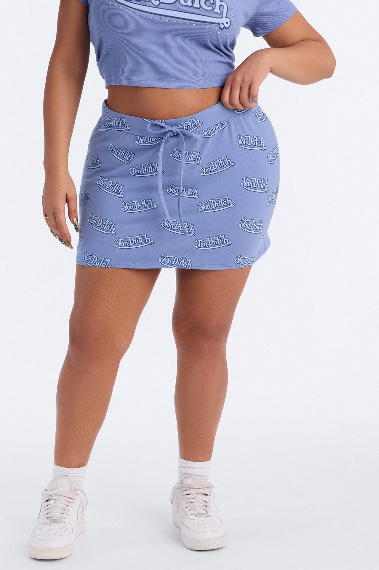 Von Dutch Logo Mini Skirt - Denim