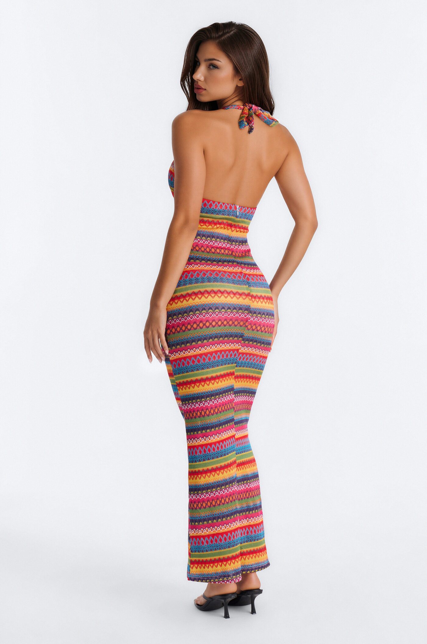 Yasmin Crochet Halter Maxi Dress - MultiColor