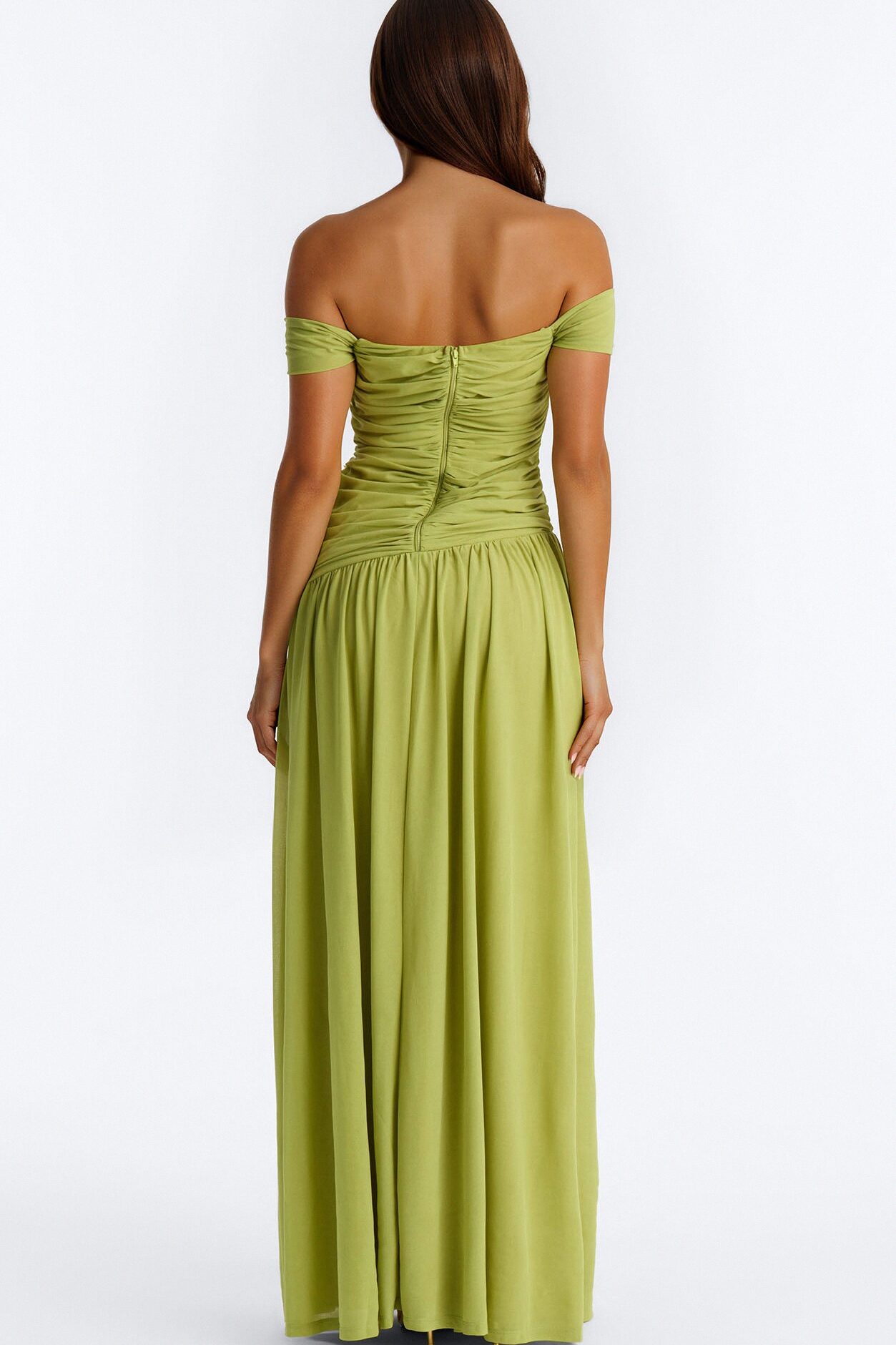 Nice Touch Ruched Gown - Green