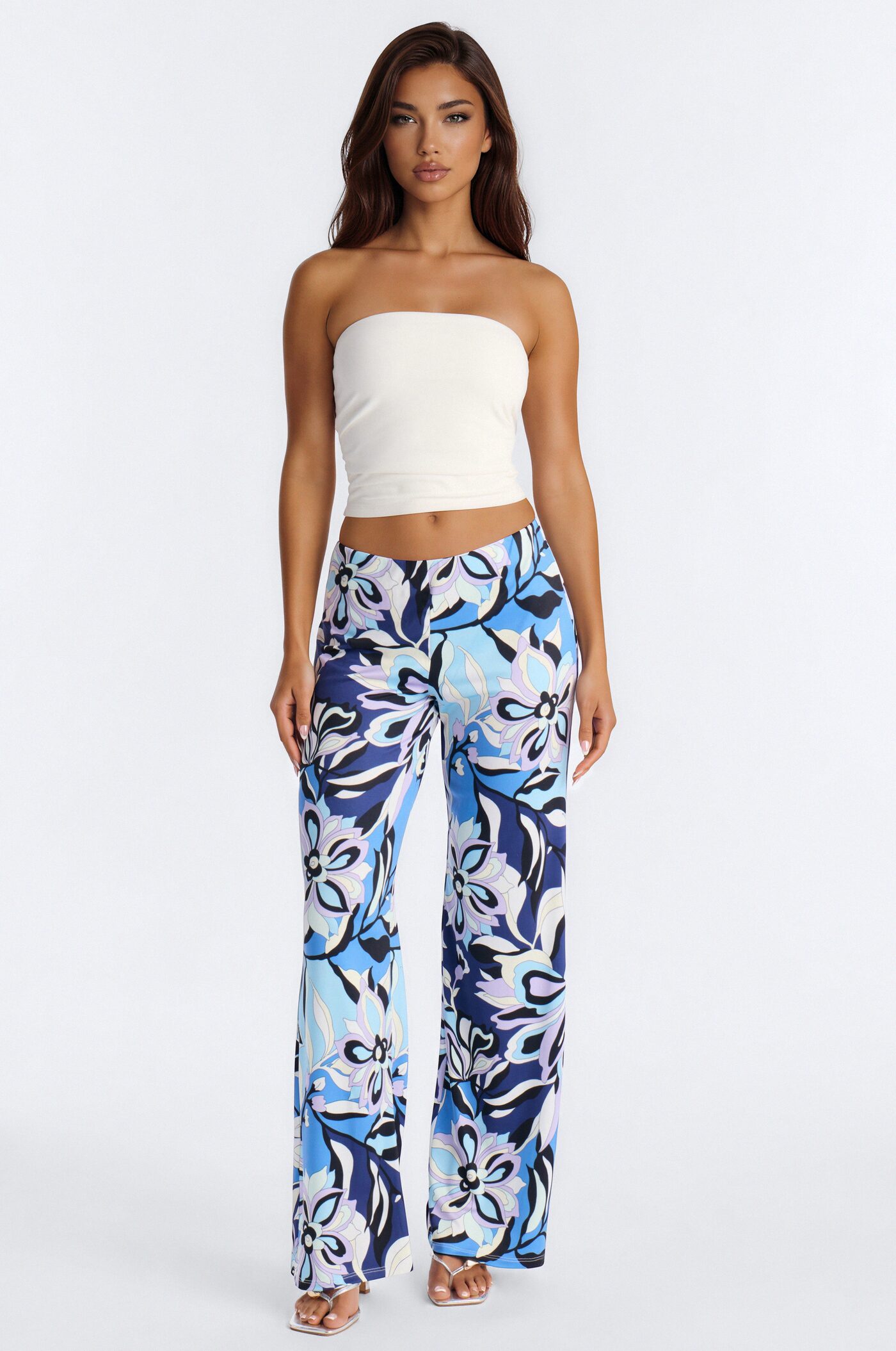 Can't Go Wrong Flared Stretch Pant - Blue/combo