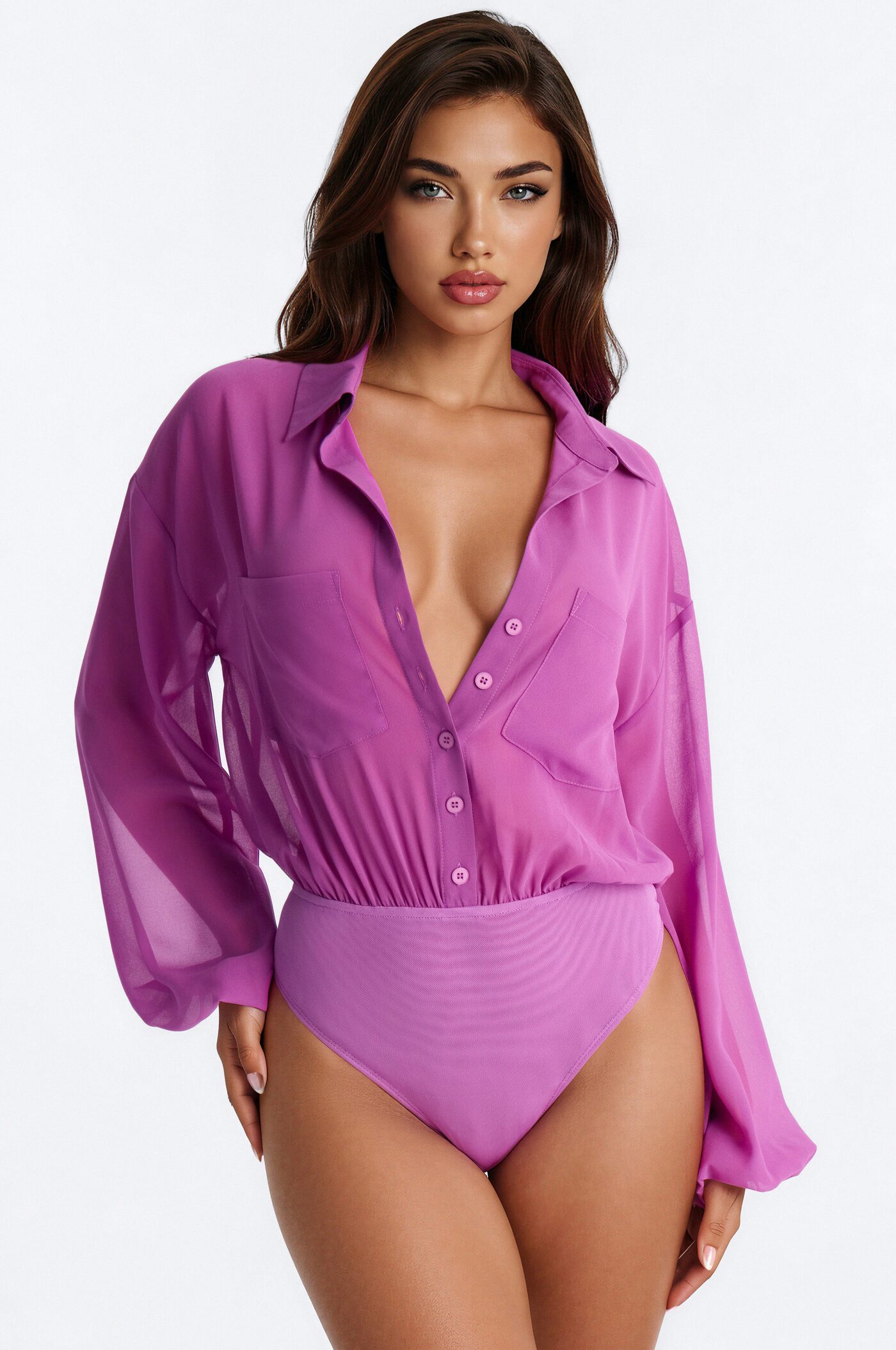 Pretty Privilege Bodysuit Belted Skirt Set - Plum