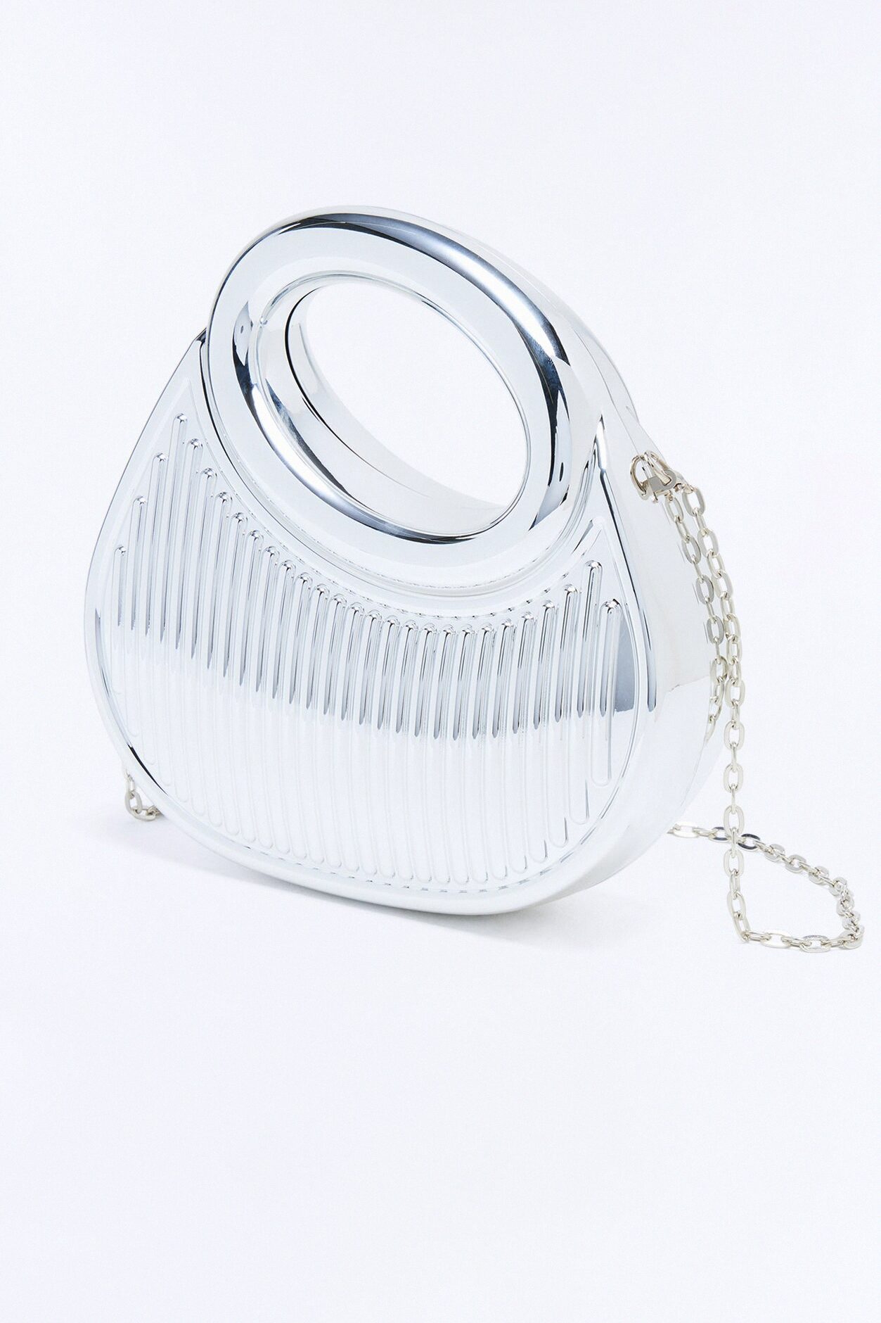 Take Note Hard Case Clutch - Silver