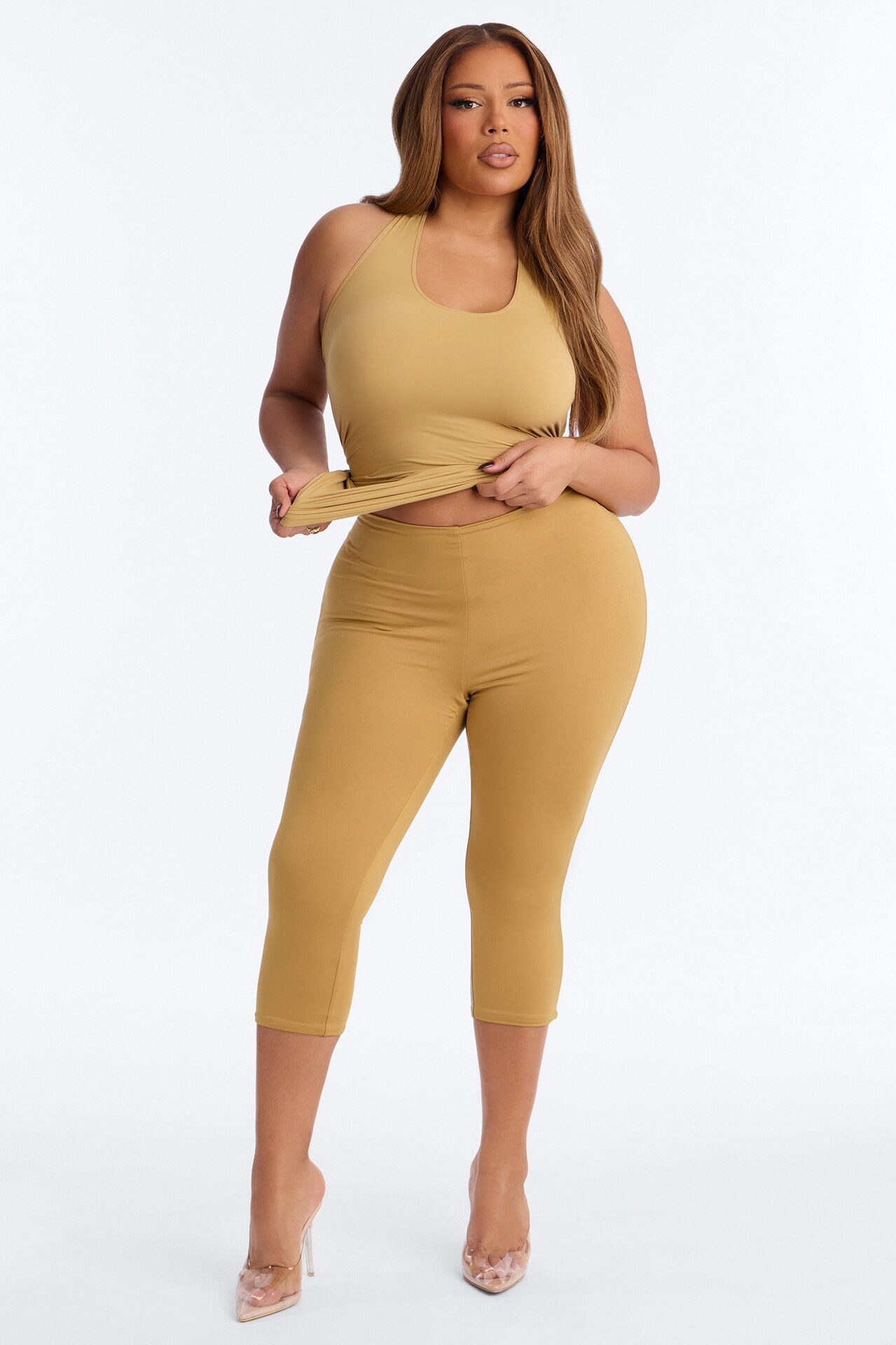 Contour Double Lined Capri Pant - Honey