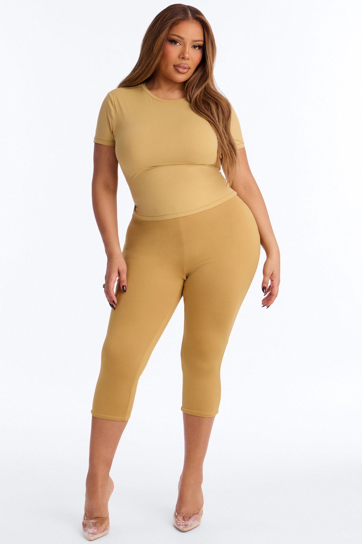 Second Skin Double Lined Short Sleeve Top - Honey