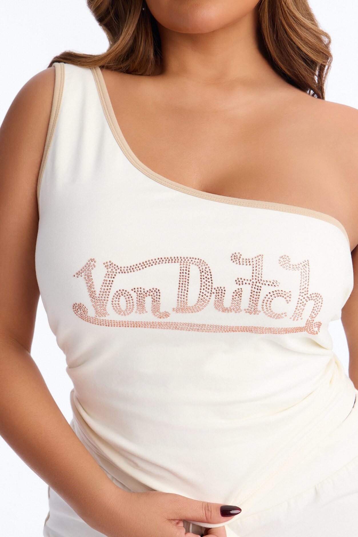 Von Dutch Babe Off Set Tank - Cream