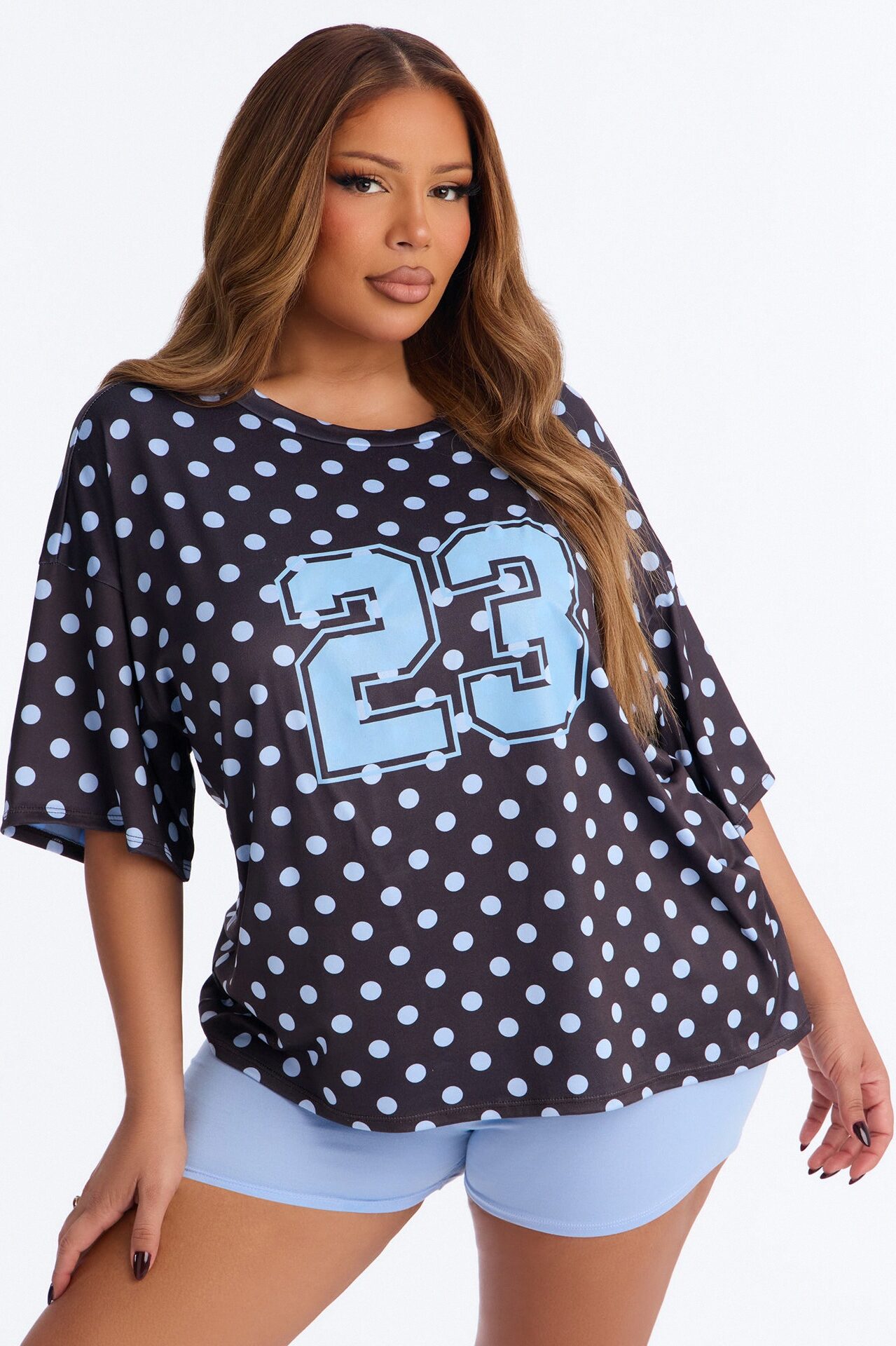23' Cutie Polka Dot Biker Short Set - Chocolate/Combo