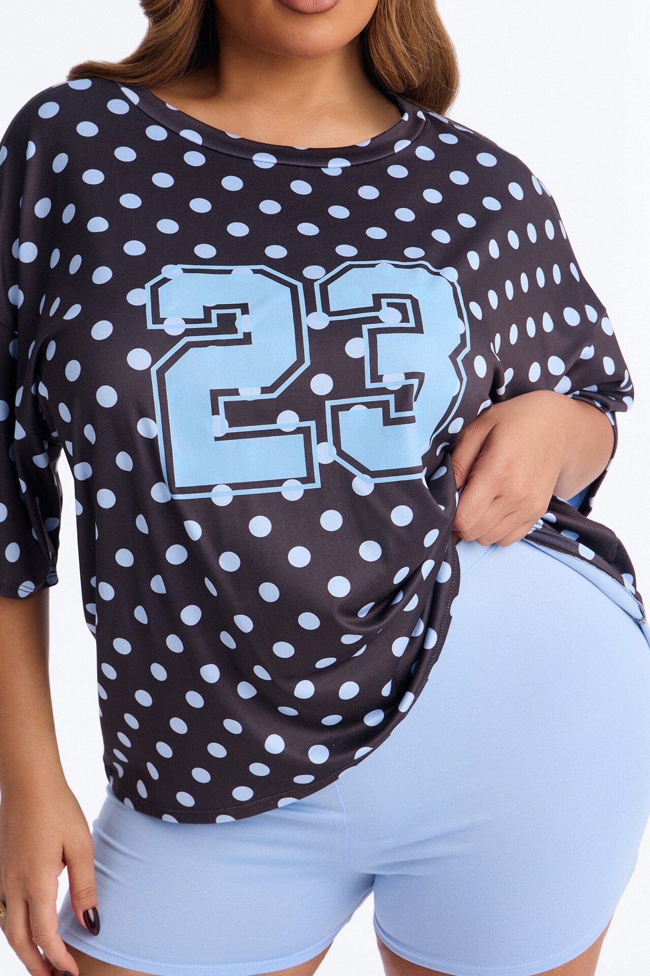 23' Cutie Polka Dot Biker Short Set - Chocolate/Combo