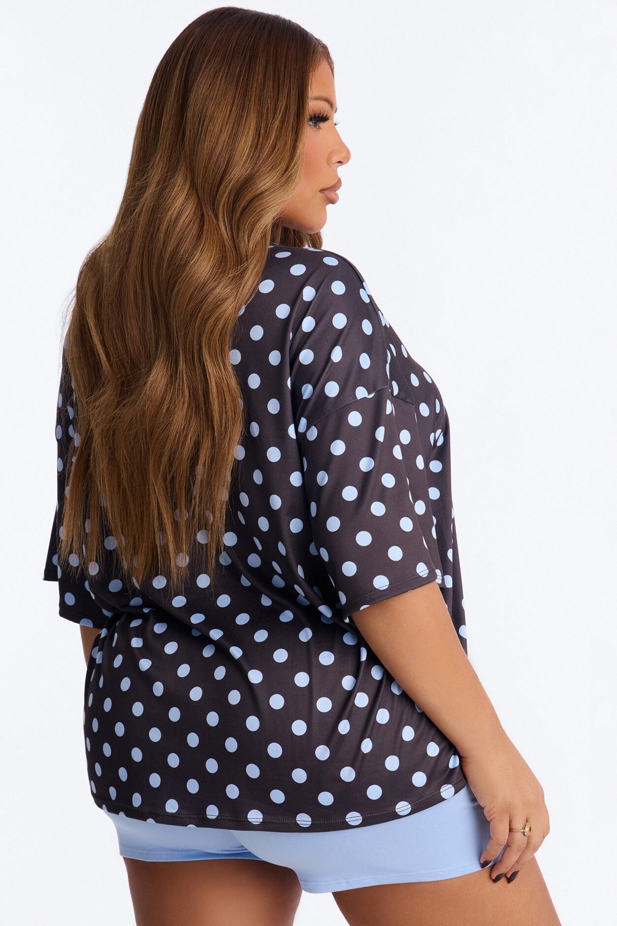 23' Cutie Polka Dot Biker Short Set - Chocolate/Combo
