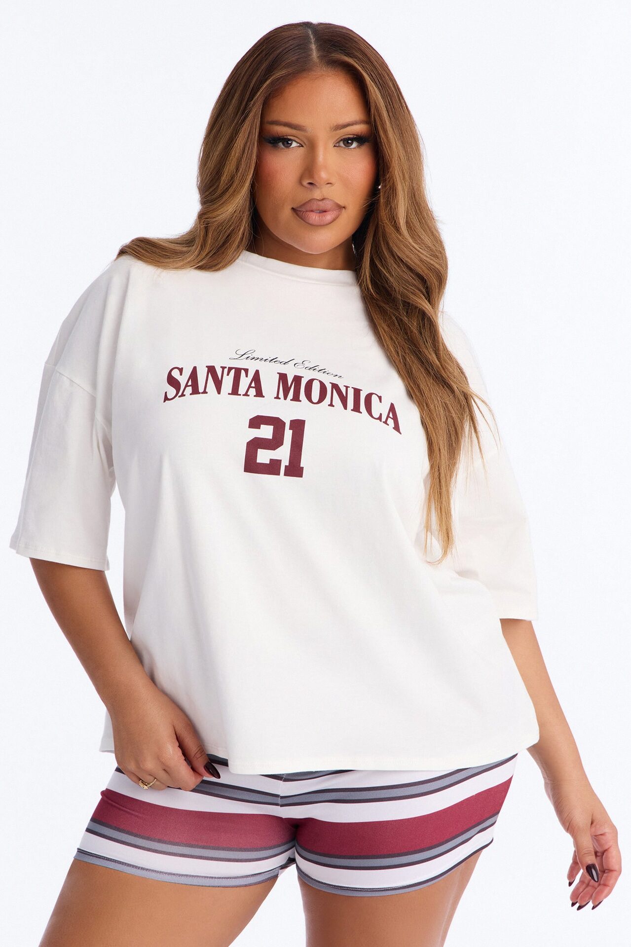 Santa Monica Summer Short Set - Burgundy/combo