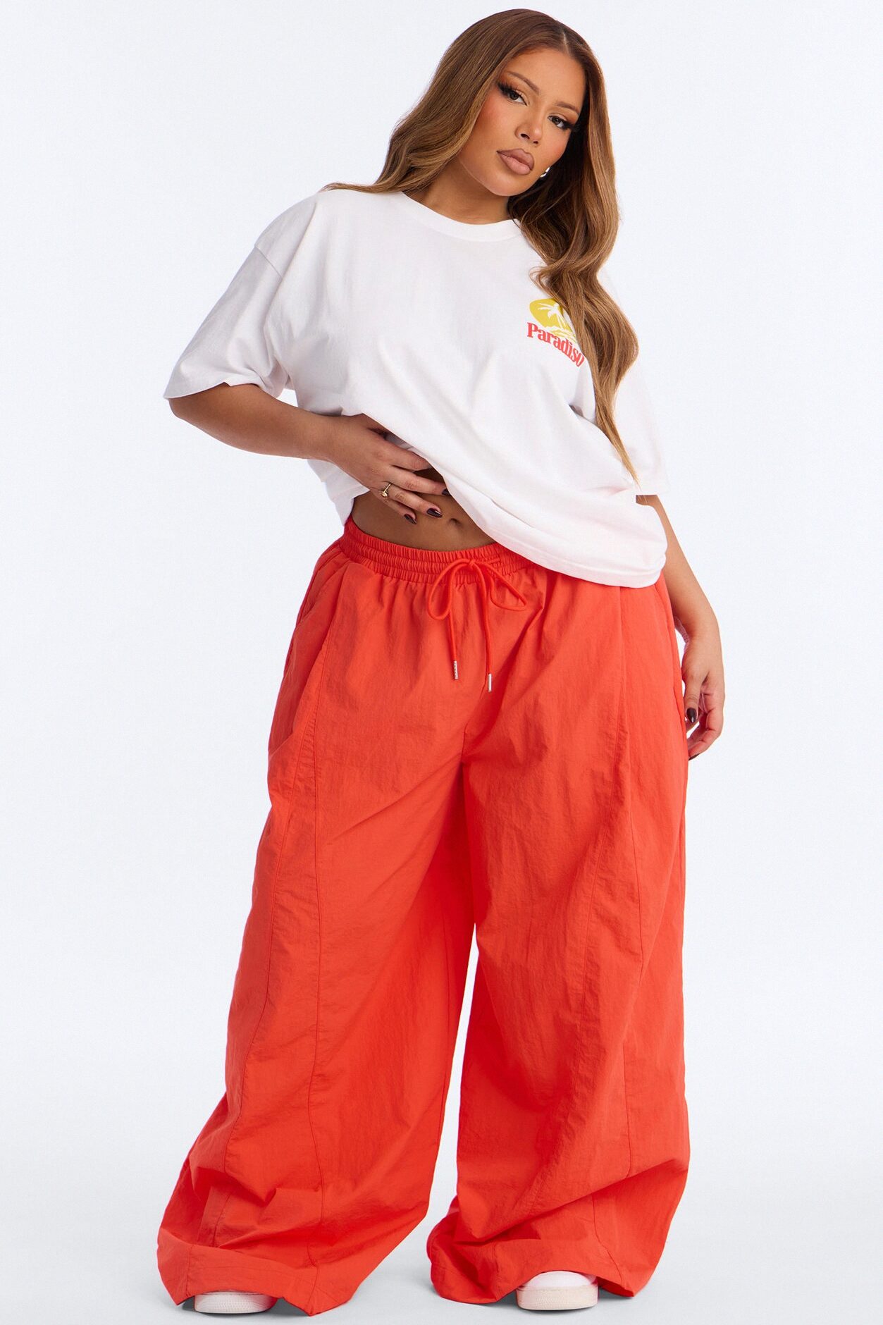 Static Energy Super Wide Leg Windbreaker Pant 33″ - Orange