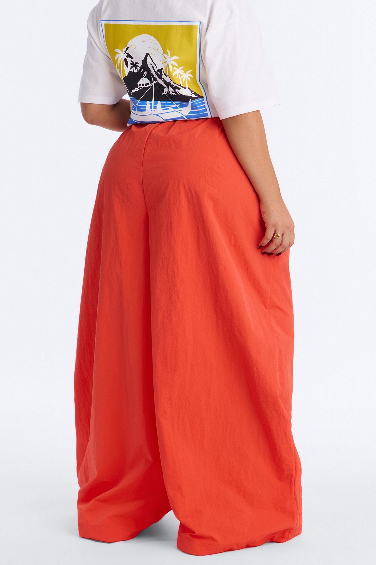 Static Energy Super Wide Leg Windbreaker Pant 33″ - Orange