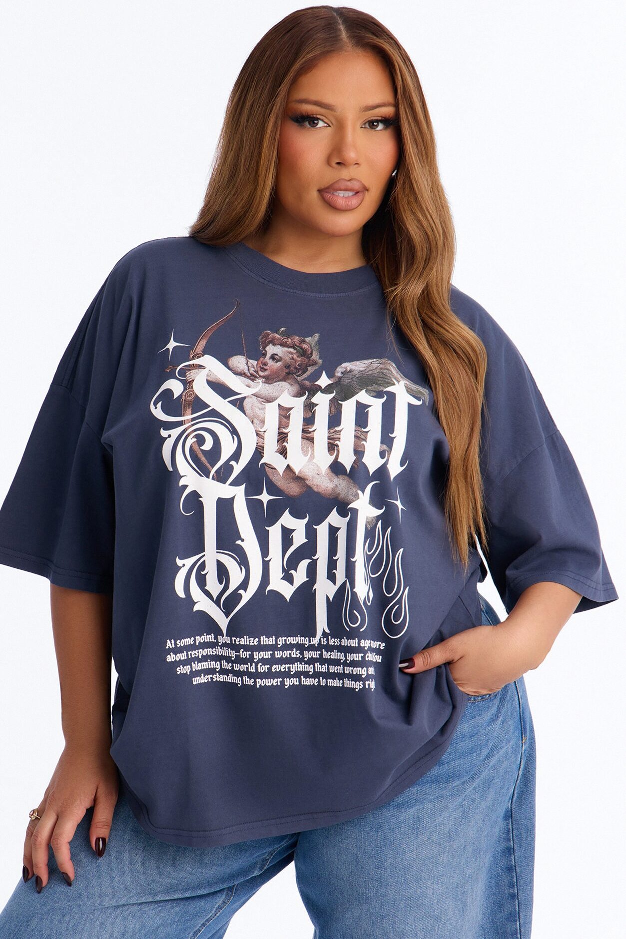 Saint Department Washed T-Shirt - Navy