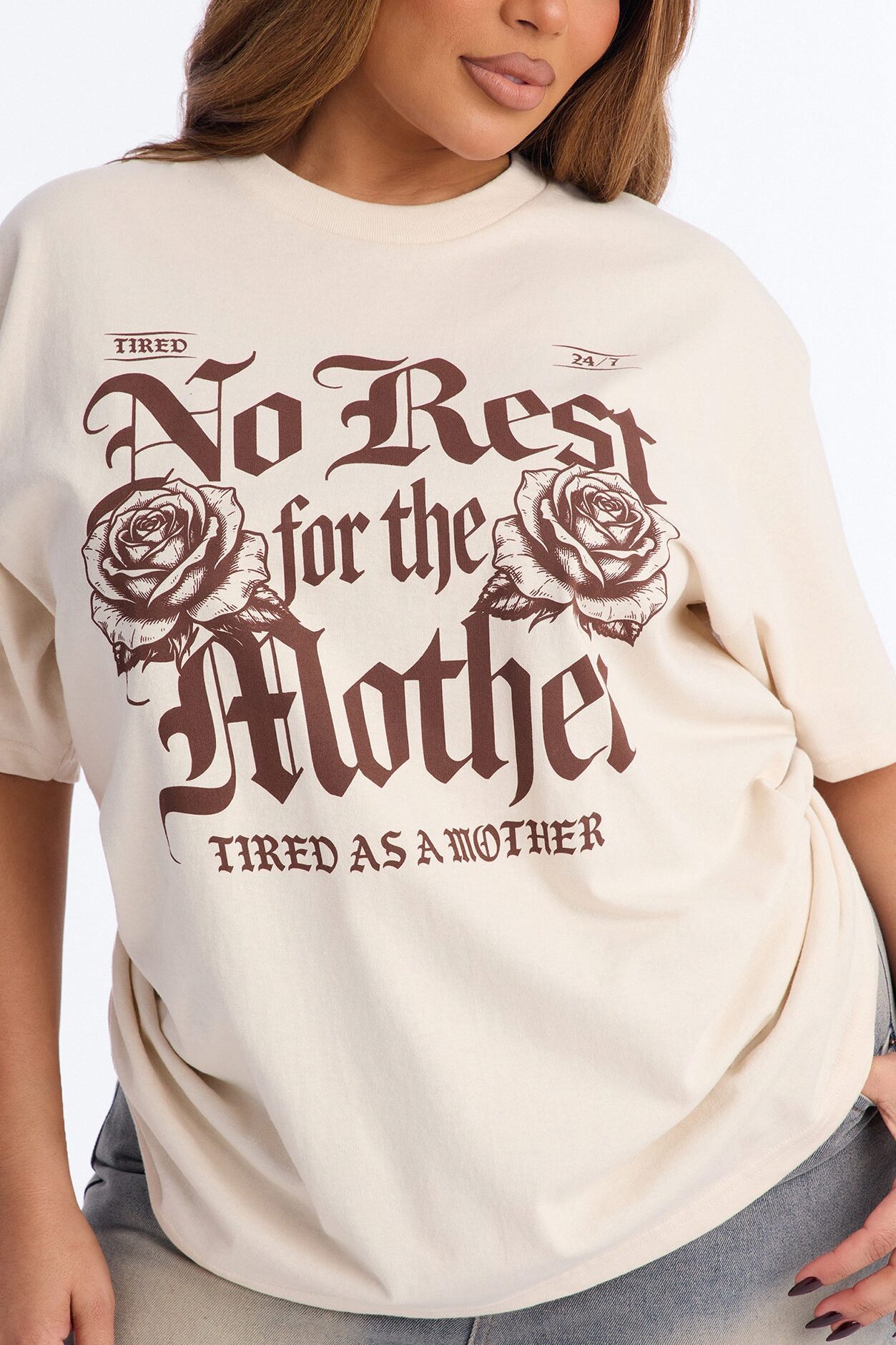 No Rest For Mother Tee - Cream