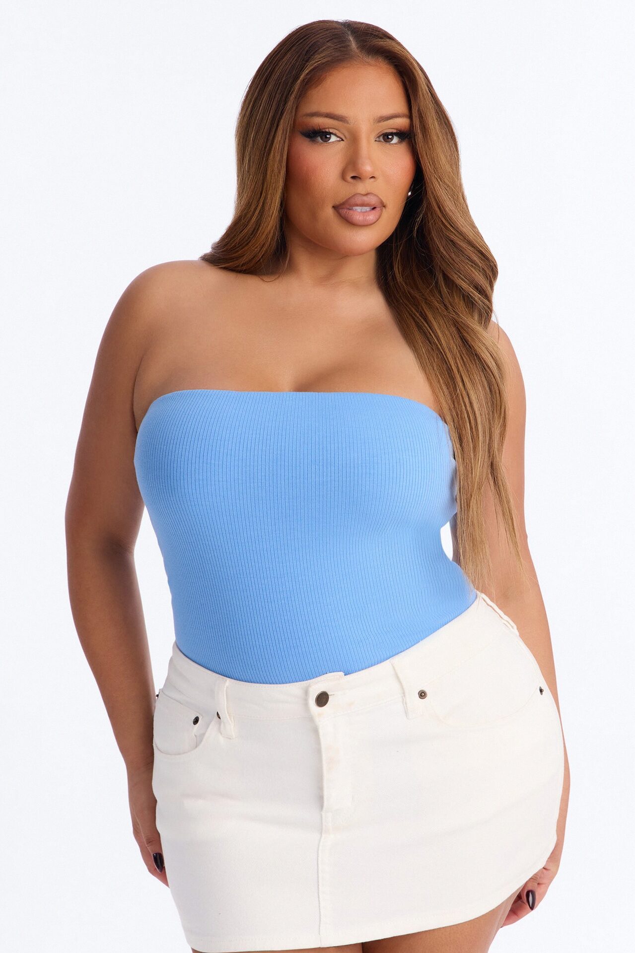 Demi Double Lined Tube Bodysuit - Periwinkle
