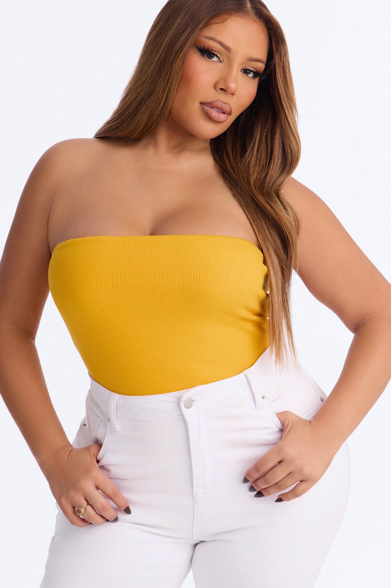 Demi Double Lined Tube Bodysuit - Orange
