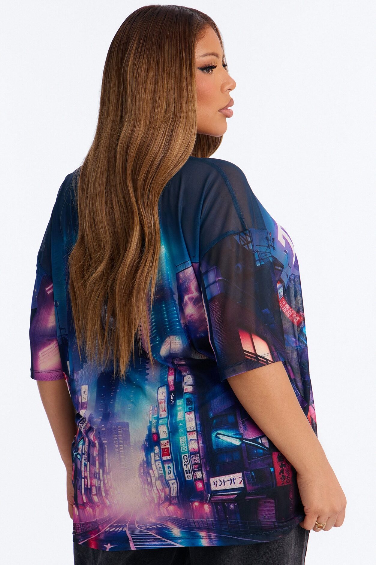 Tokyo Japan Mesh Tee - Navy/combo