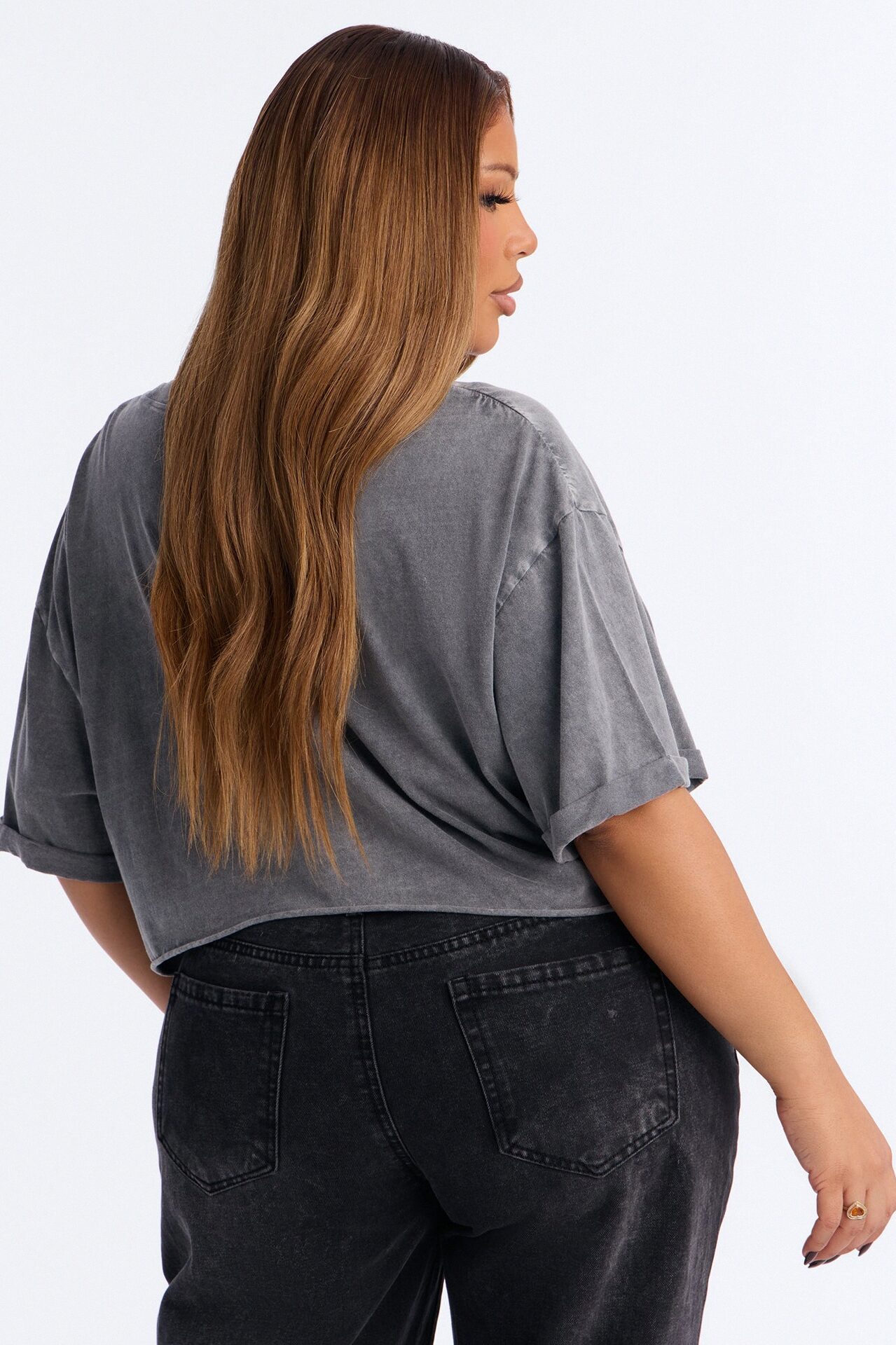 Cowboy Things Washed Cropped Tee - Black Wash