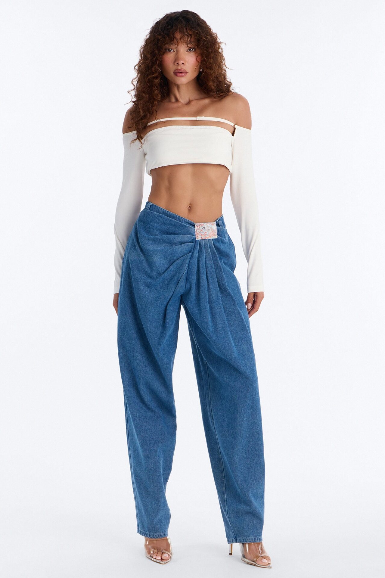 Chosen One Pleated Balloon Jeans - Dark Wash