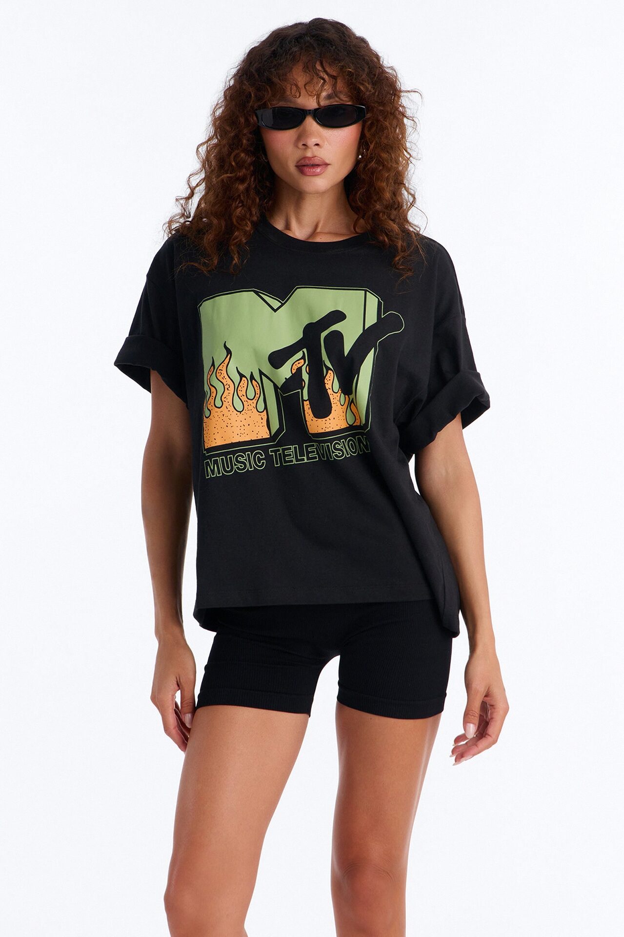MTV Flames Boxy Tee - Black