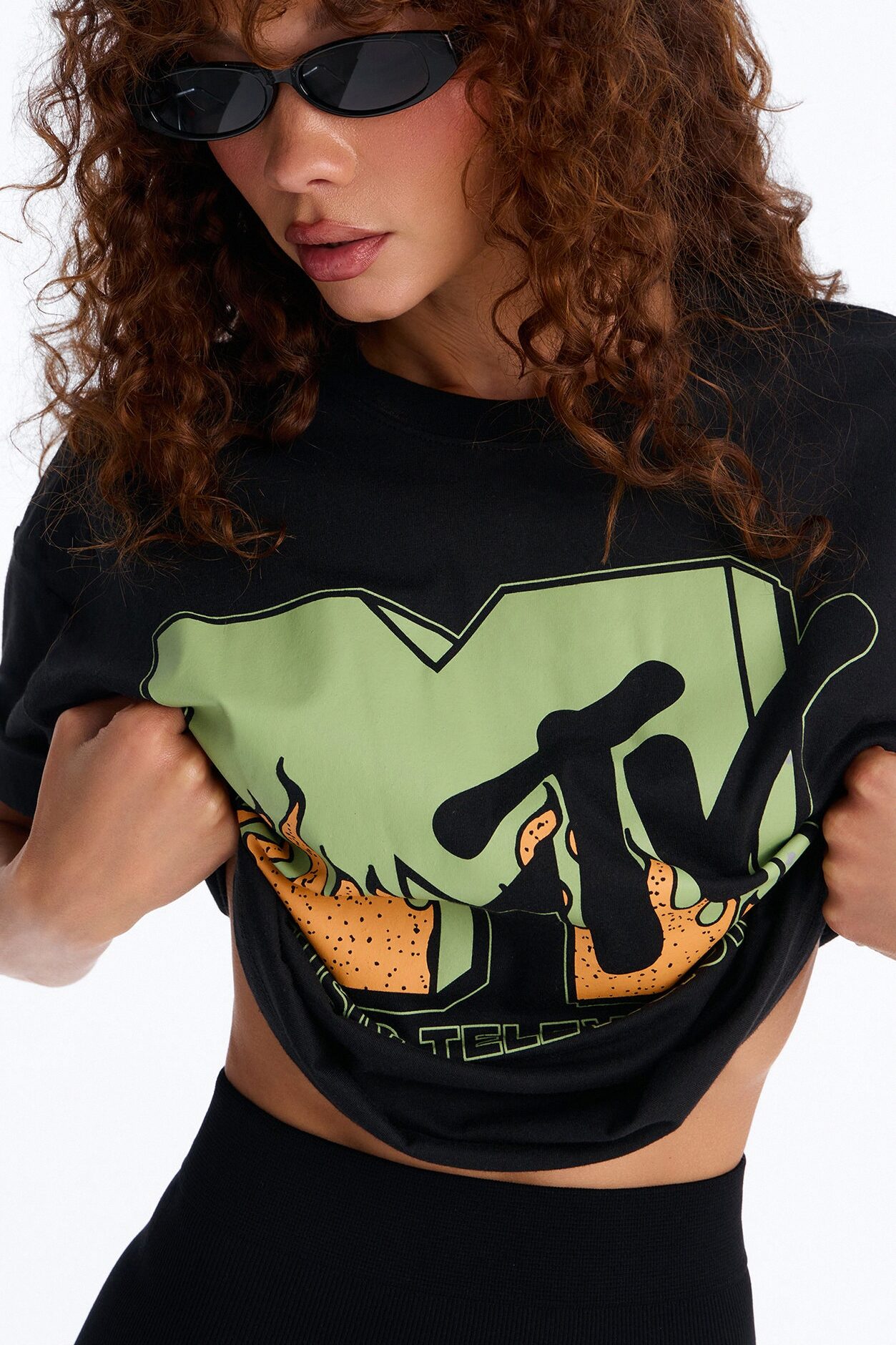 MTV Flames Boxy Tee - Black