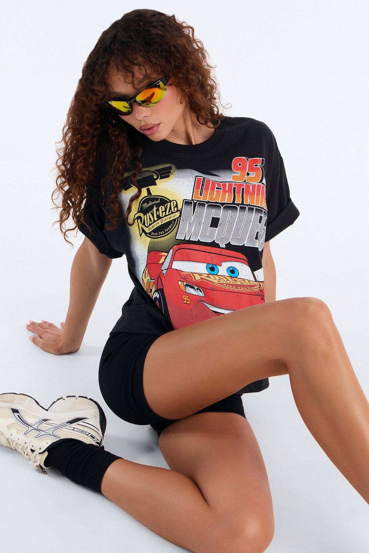 Cars Lightening Boxy Tee - Black