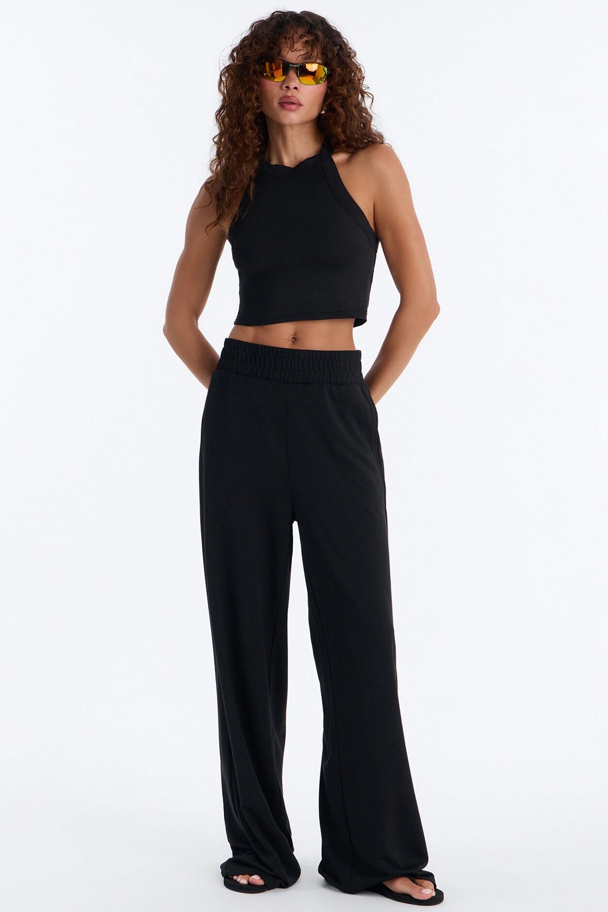 Never Too Late Pant Set - Black