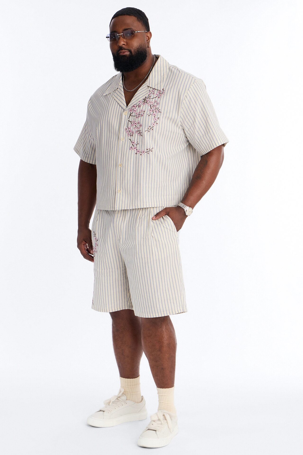 Haru Fade Stripe Short - White/combo