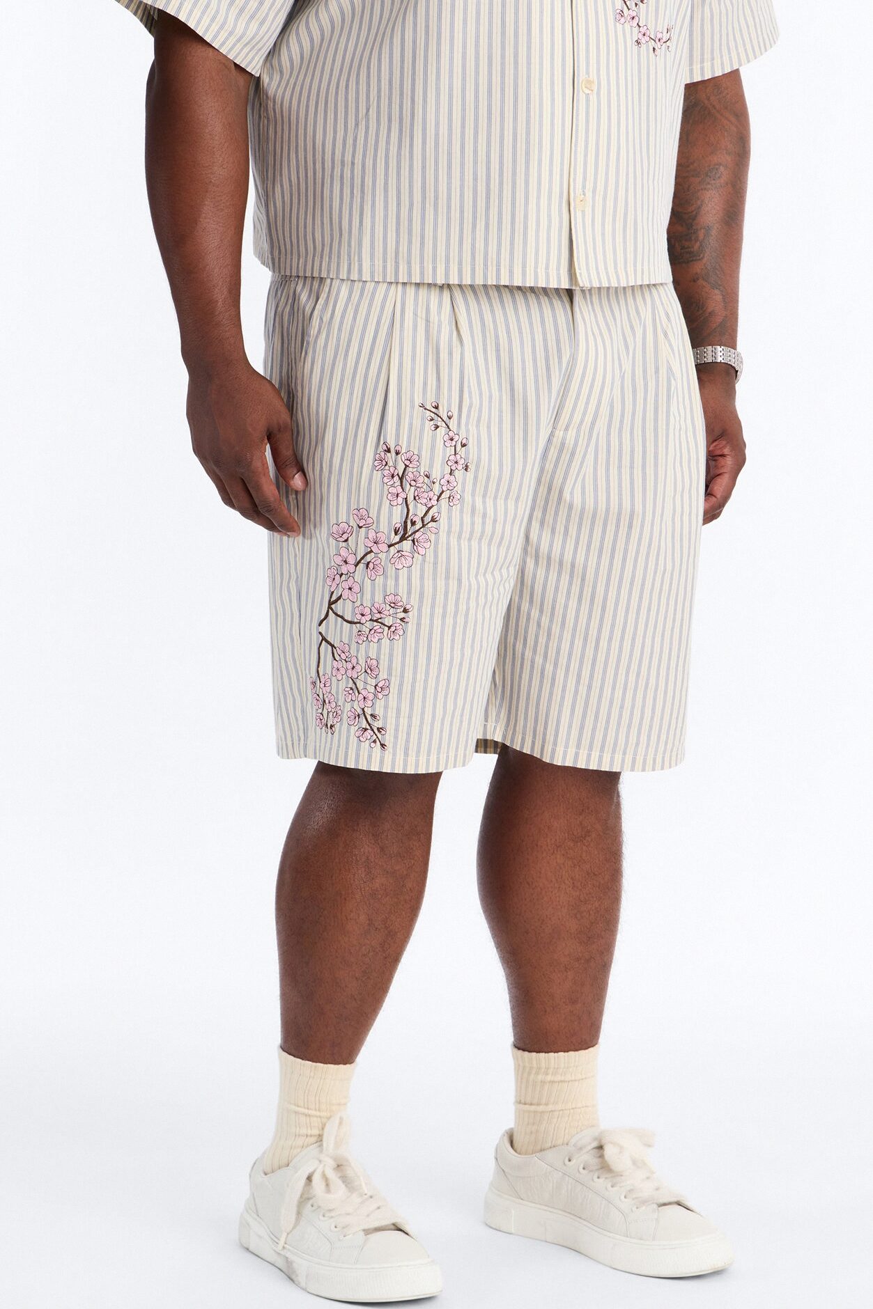 Haru Fade Stripe Short - White/combo