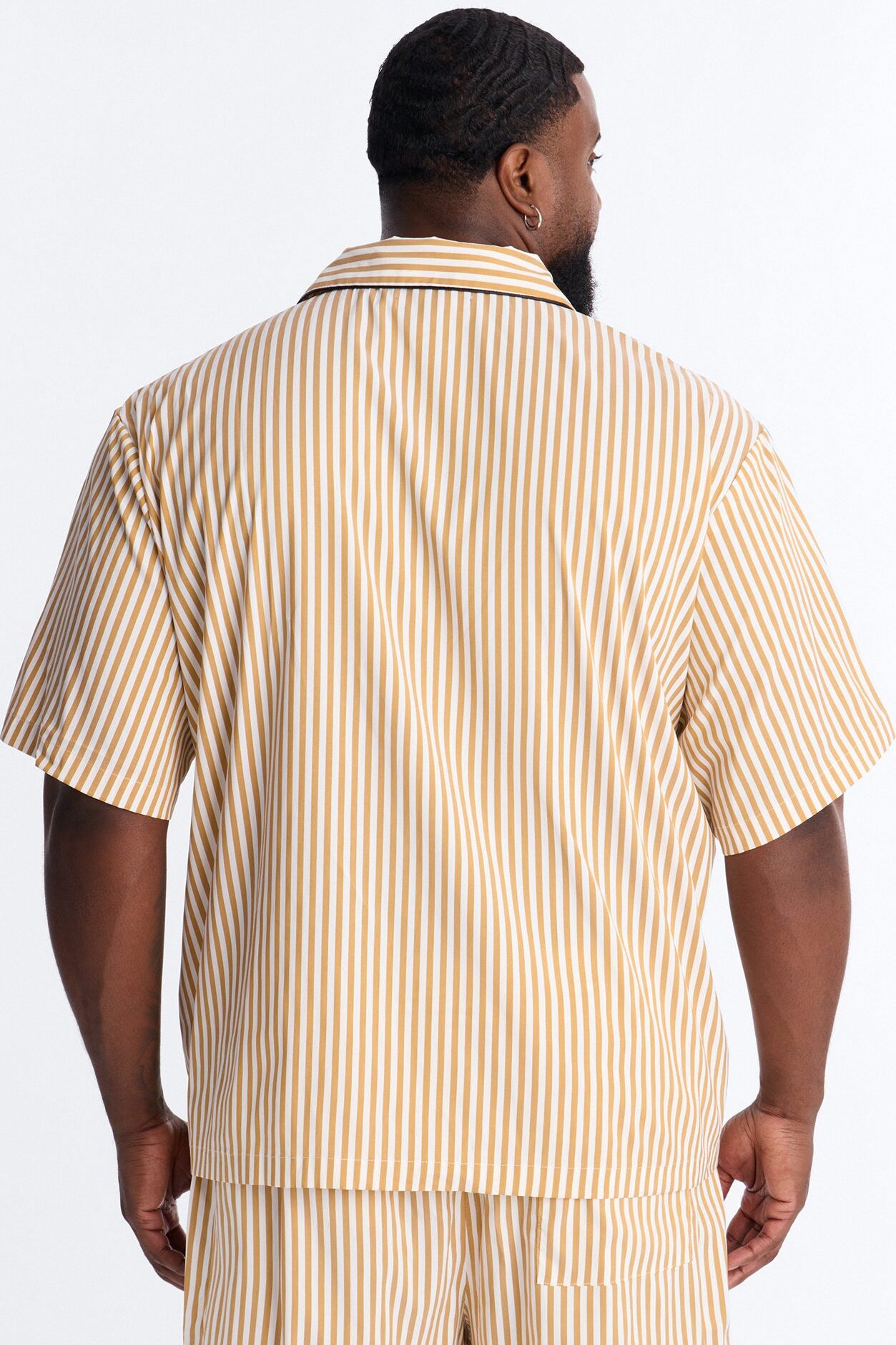 Cozy Night In Stripe Lounge Top - Gold/combo