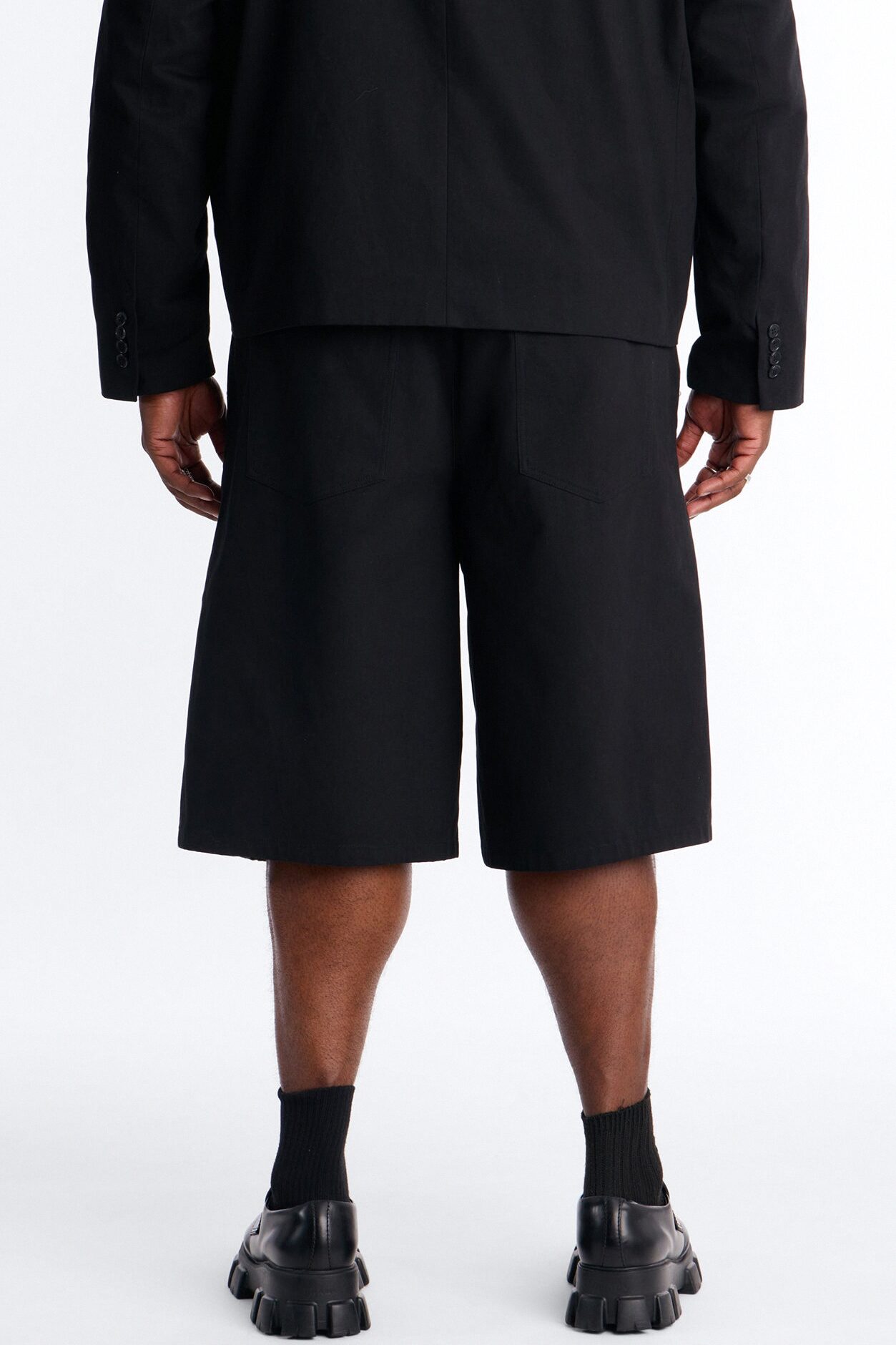 Baggy Lattice Luxe Pearl Short - Black