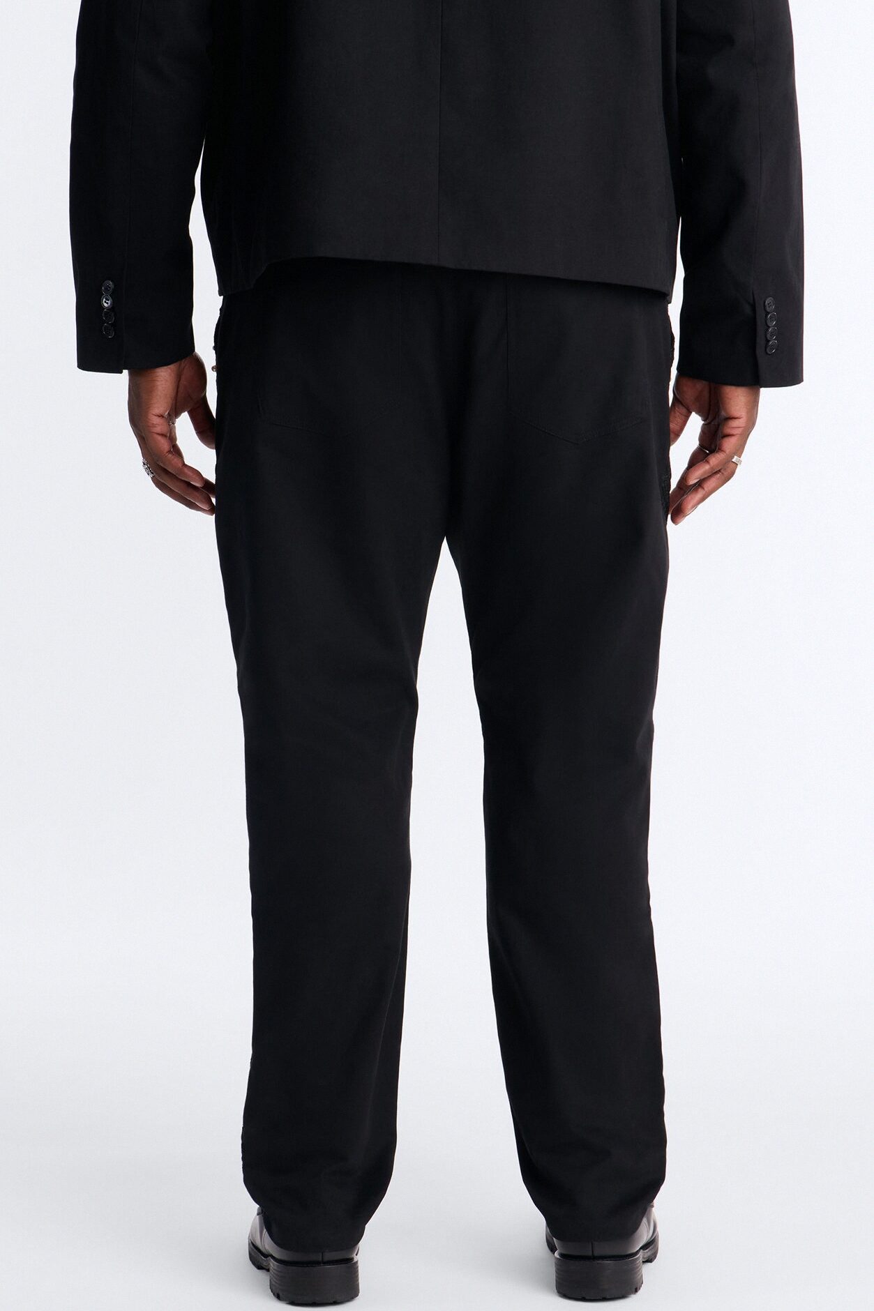 Slim Lattice Luxe Pearl Pant - Black