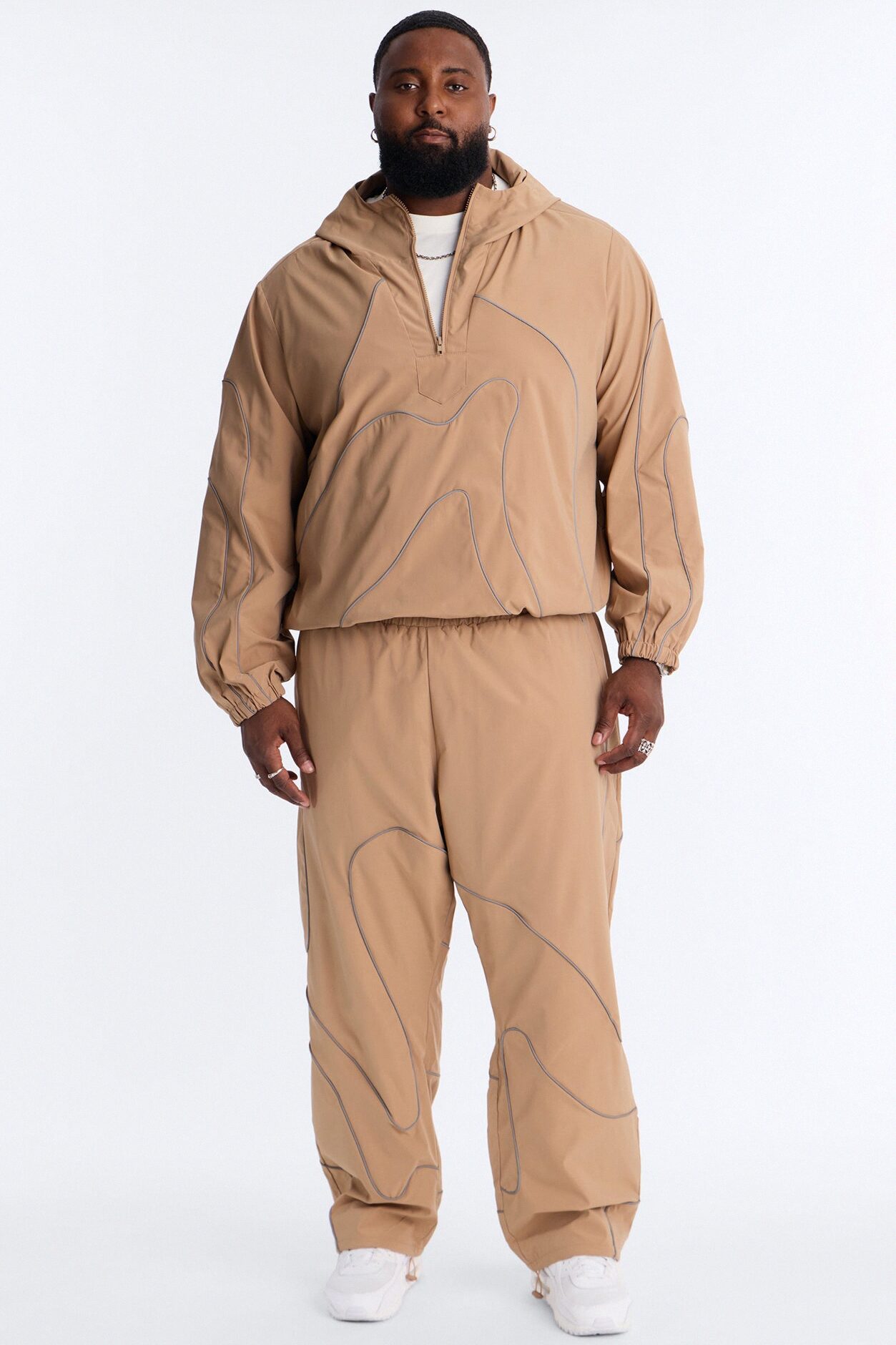 Futuristic Mode Track Jacket - Tan